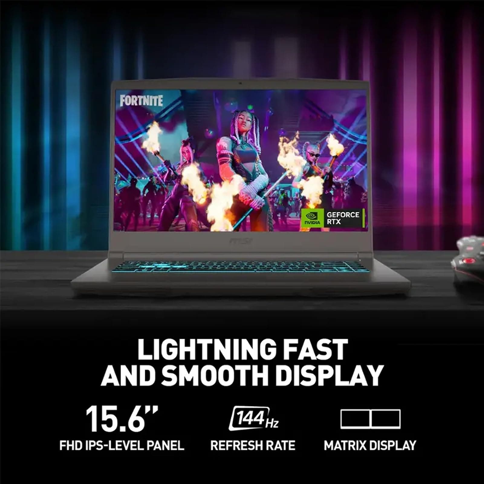 MSI Thin 15 15.6”144Hz Gaming Laptop,AMD R5-7535HS,RTX 4050,Window 11,w/HDMI (16GB RAM | 1TB PCIe SSD), view 4