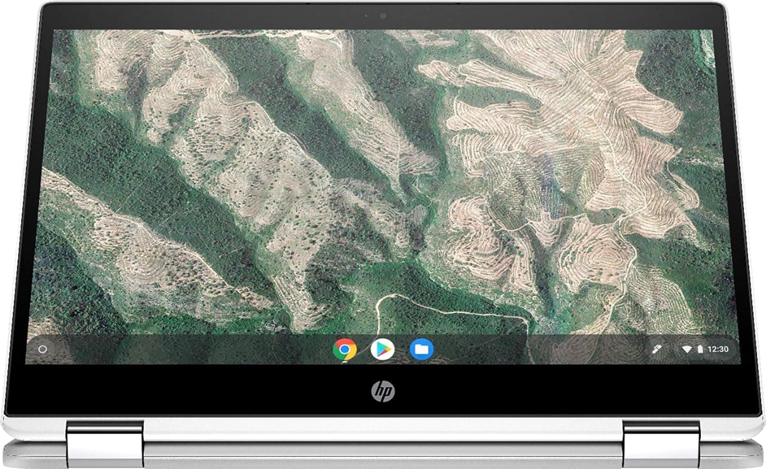 HP Chromebook x360-14 HD Touch - Celeron N4000-4GB - 32GB eMMC - Silver White, view 3