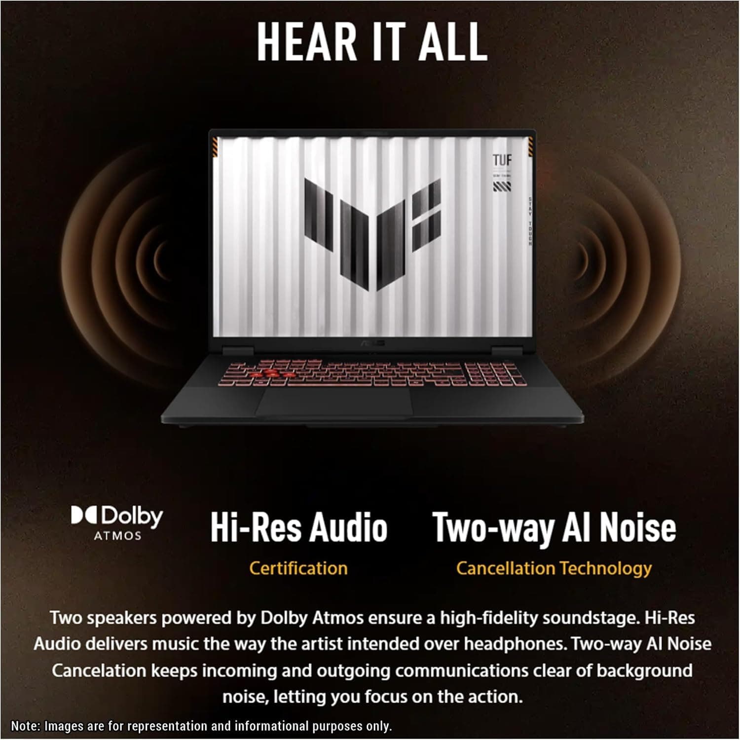 ASUS TUF Gaming Laptop A18 inch - AMD Ryzen 7 260 Beat i9-13905H - NVIDIA RTX 5060-18" WUXGA Display 144Hz - 32GB RAM - 1TB PCIe SSD -RGB Backlit Keyboard - Thunderbolt 4 - FHD Camera - HDMI Cable, view 7