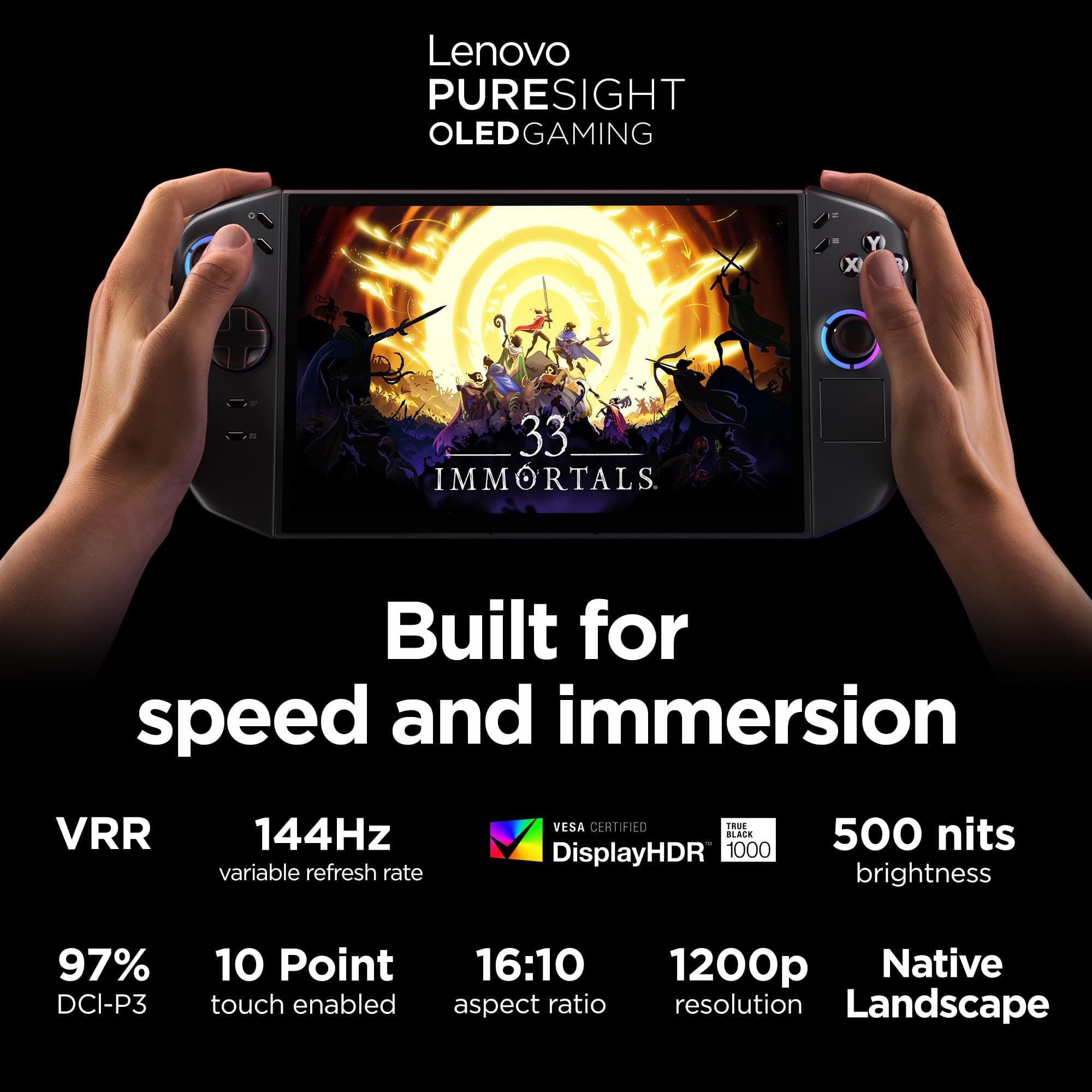 Lenovo Legion Go 2 – Mobile Gaming Console – AMD Ryzen Z2 CPU – 8.8" WQXGA PureSight OLED Display – 144Hz – Integrated AMD Radeon™ Graphics – 16GB Memory – 1TB Storage – Fingerprint Reader, view 5