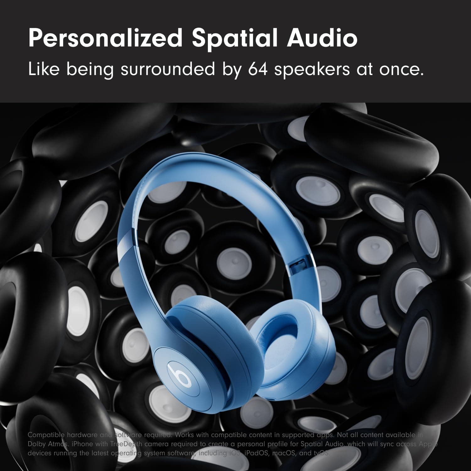 Beats Solo 4 - Wireless On-Ear Bluetooth Headphones, Up to 50-Hour Battery Life, Ultra-Lightweight Comfort, Powerful and Balanced Sound, Apple & Android Compatible - Slate Blue, view 4
