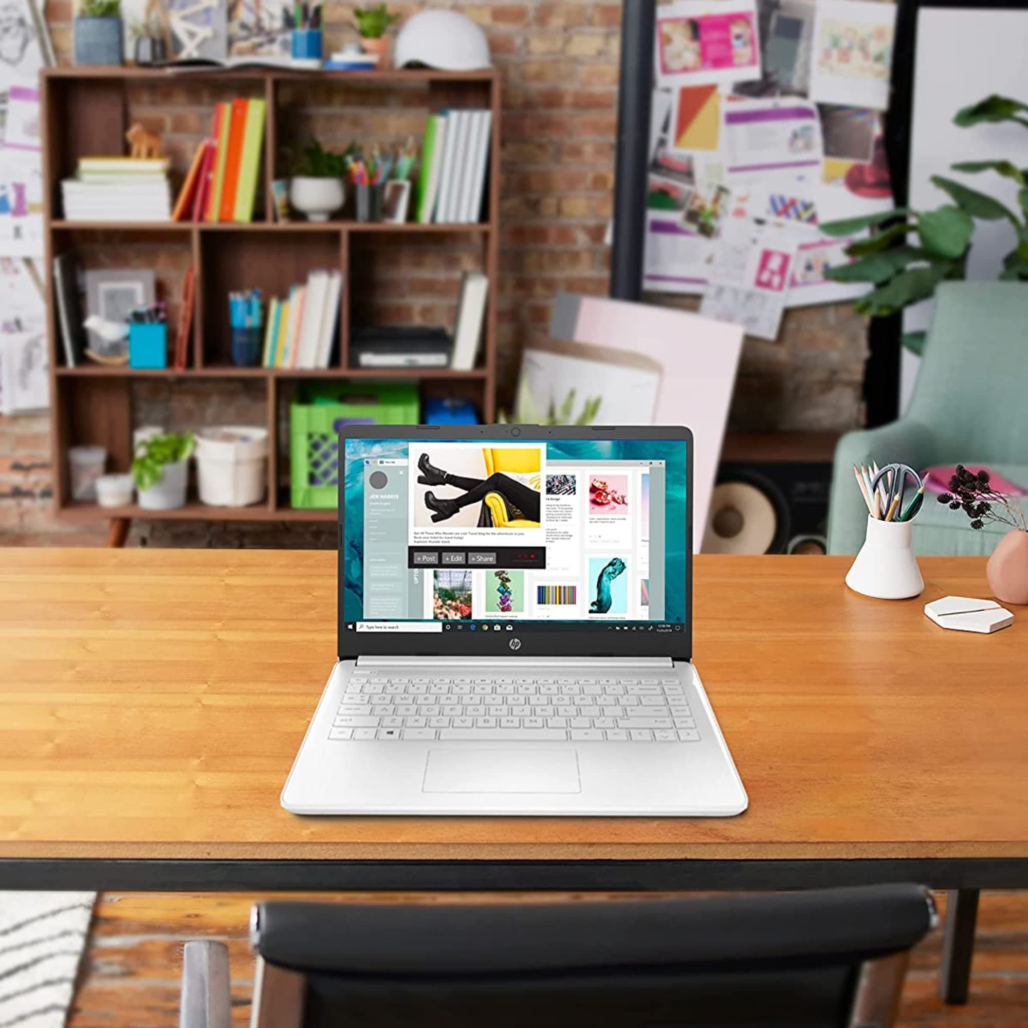 HP Latest Stream 14" HD Laptop, Intel Celeron Processor, 4GB Memory, 64GB eMMC Storage, Fast Charge, HDMI, Up to 11 Hours Long Battery Life, Office 365 1-Year, Win 11 S, Microfiber Bundle, White, view 8