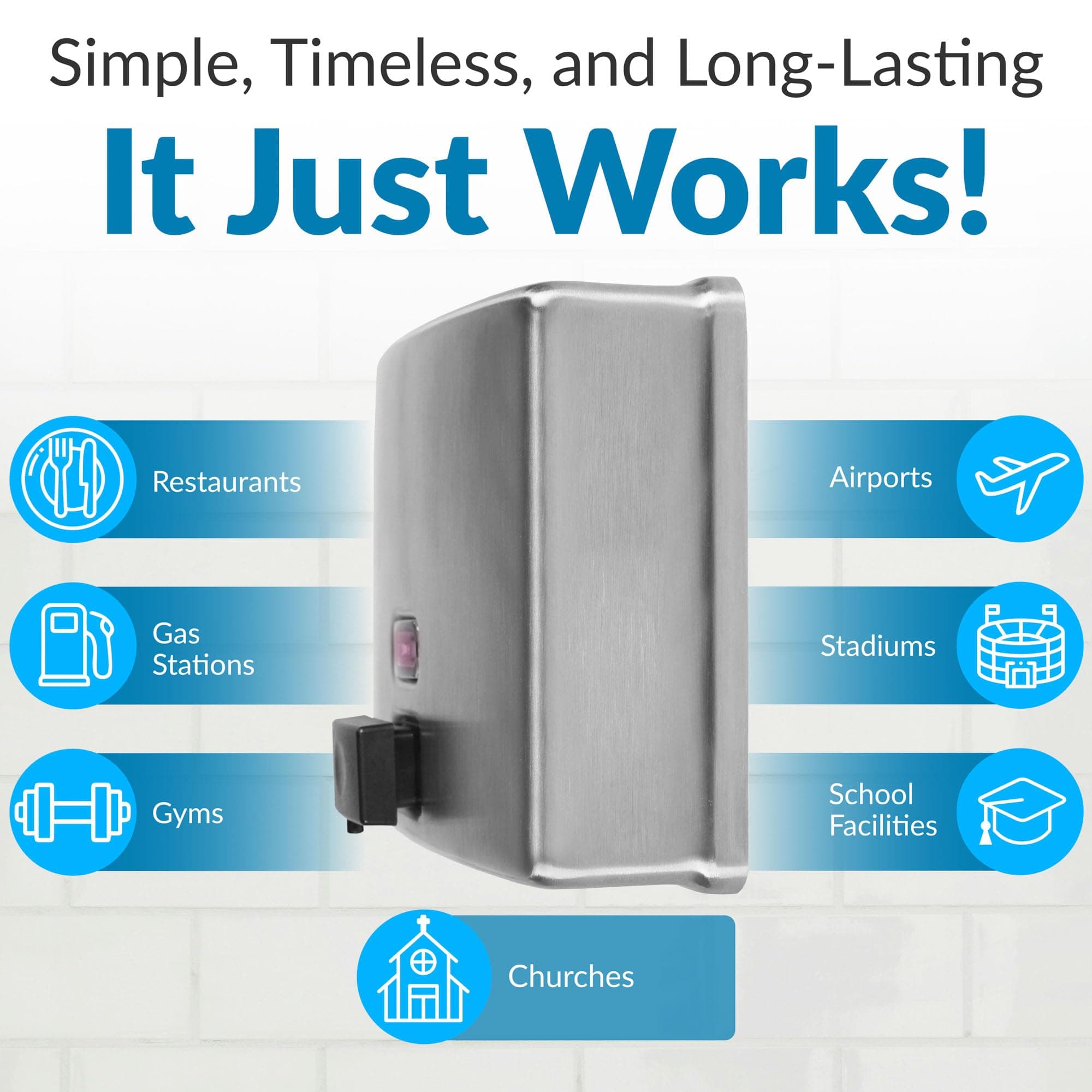 Bobrick Wall-Mounted Liquid Soap Dispenser, Satin-Finish Stainless Steel, 40 fl-oz Capacity, Vandal-Resistant Design with Refill Indicator Window, Top Fill Commercial Bathroom Accessory (Model B-4112), view 10