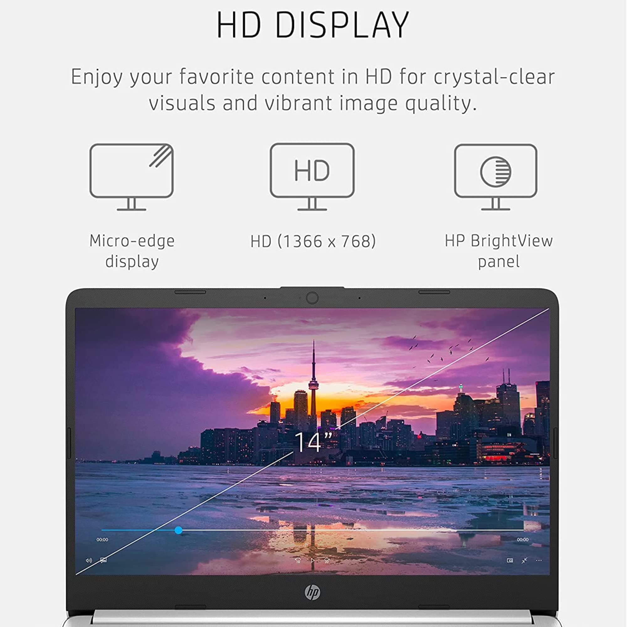 HP Latest Stream 14" HD Laptop, Intel Celeron Processor, 4GB Memory, 64GB eMMC Storage, Fast Charge, HDMI, Up to 11 Hours Long Battery Life, Office 365 1-Year, Win 11 S, Microfiber Bundle, White, view 5
