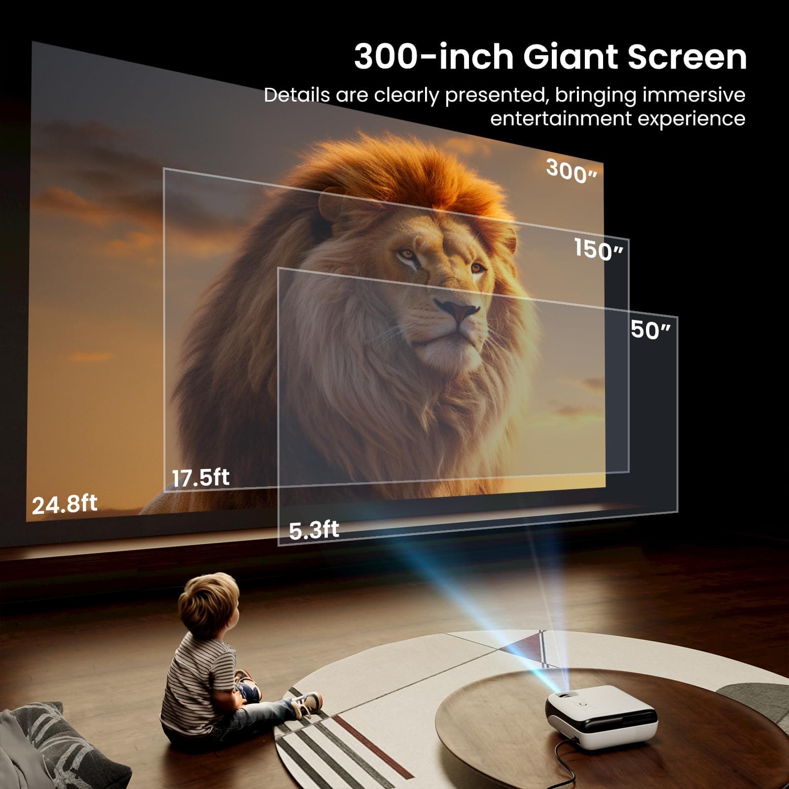 Official Licensed Google TV - HAPPRUN Native 1080P Bluetooth Projector, view 8