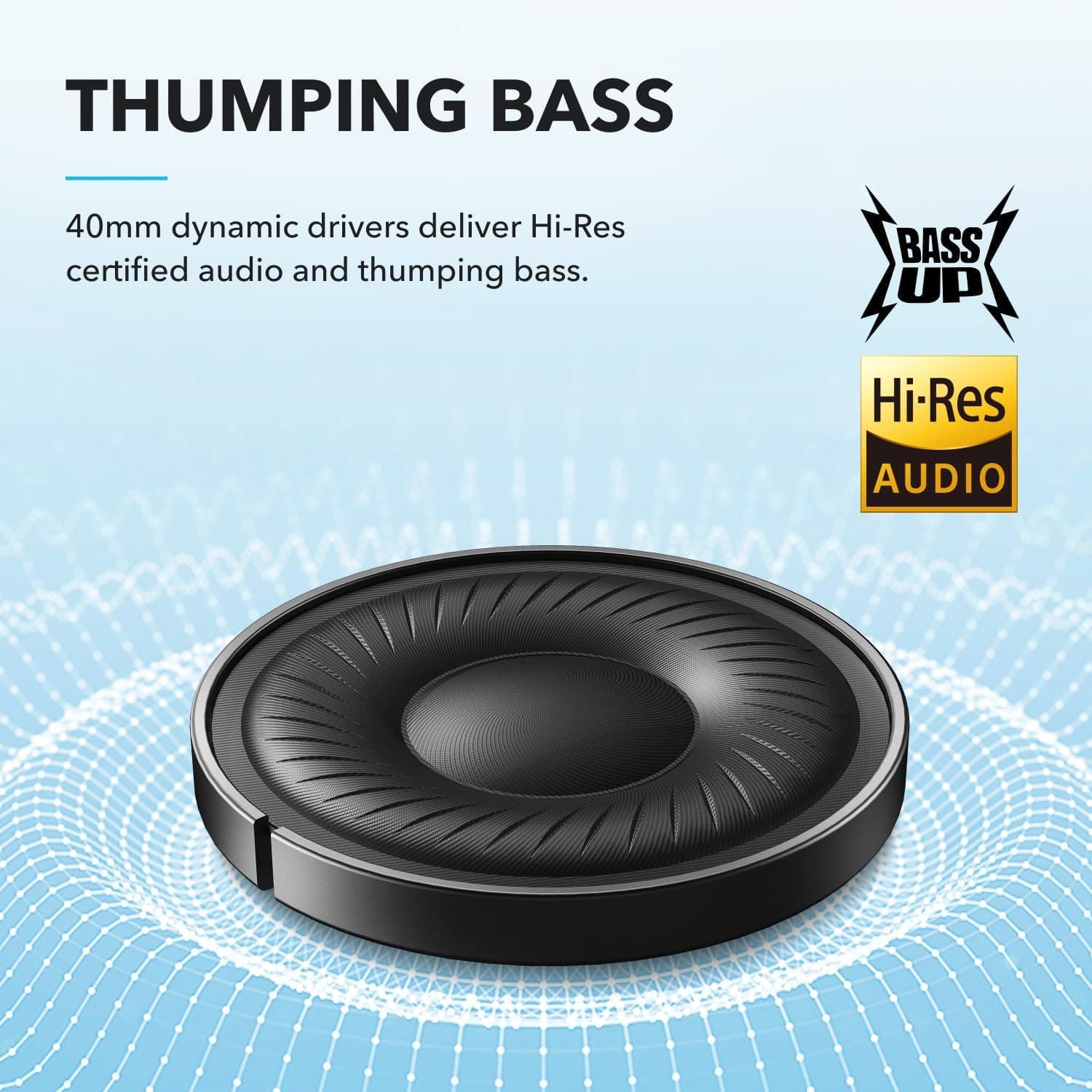 Soundcore by Anker Q20i Hybrid Active Noise Cancelling Headphones, Black, view 3