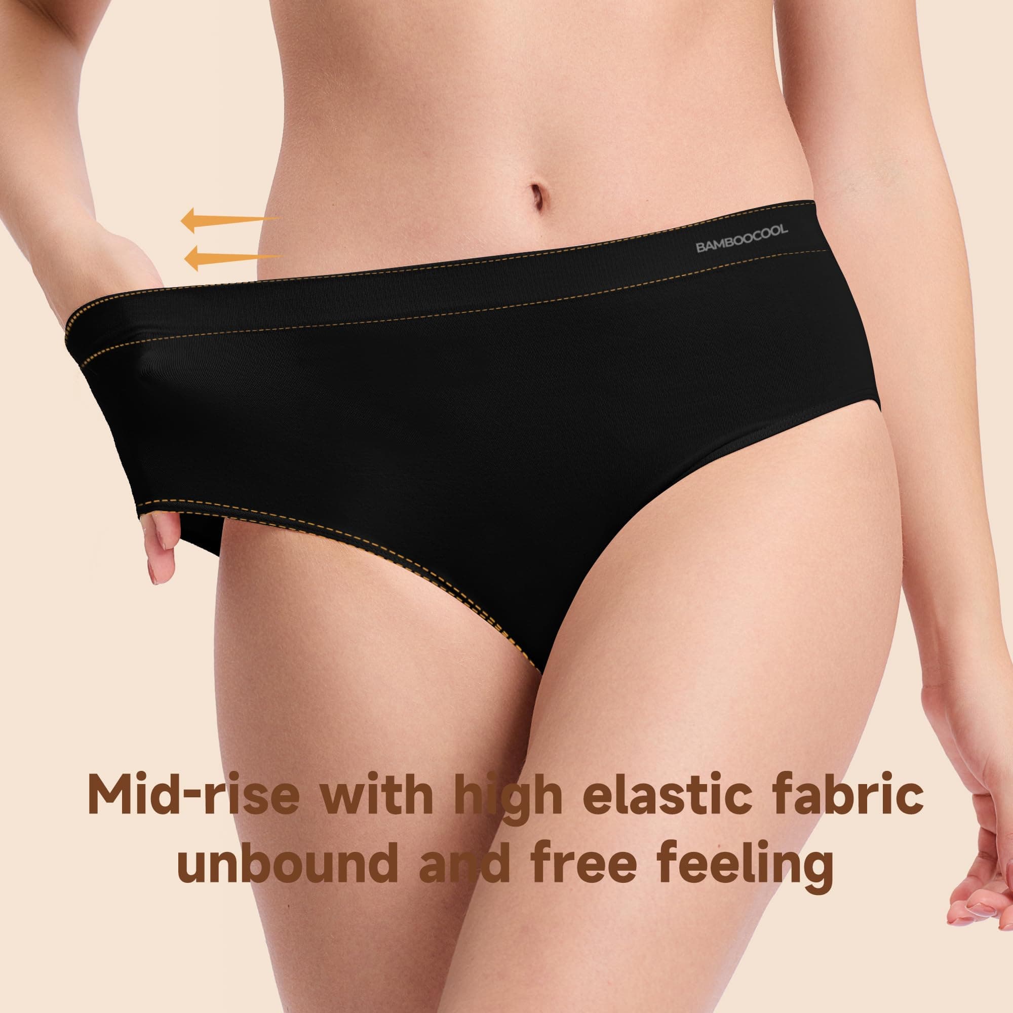 Women's Bamboo Seamless Bikini Panties Breathable Hipster Ladies Underwear, view 4