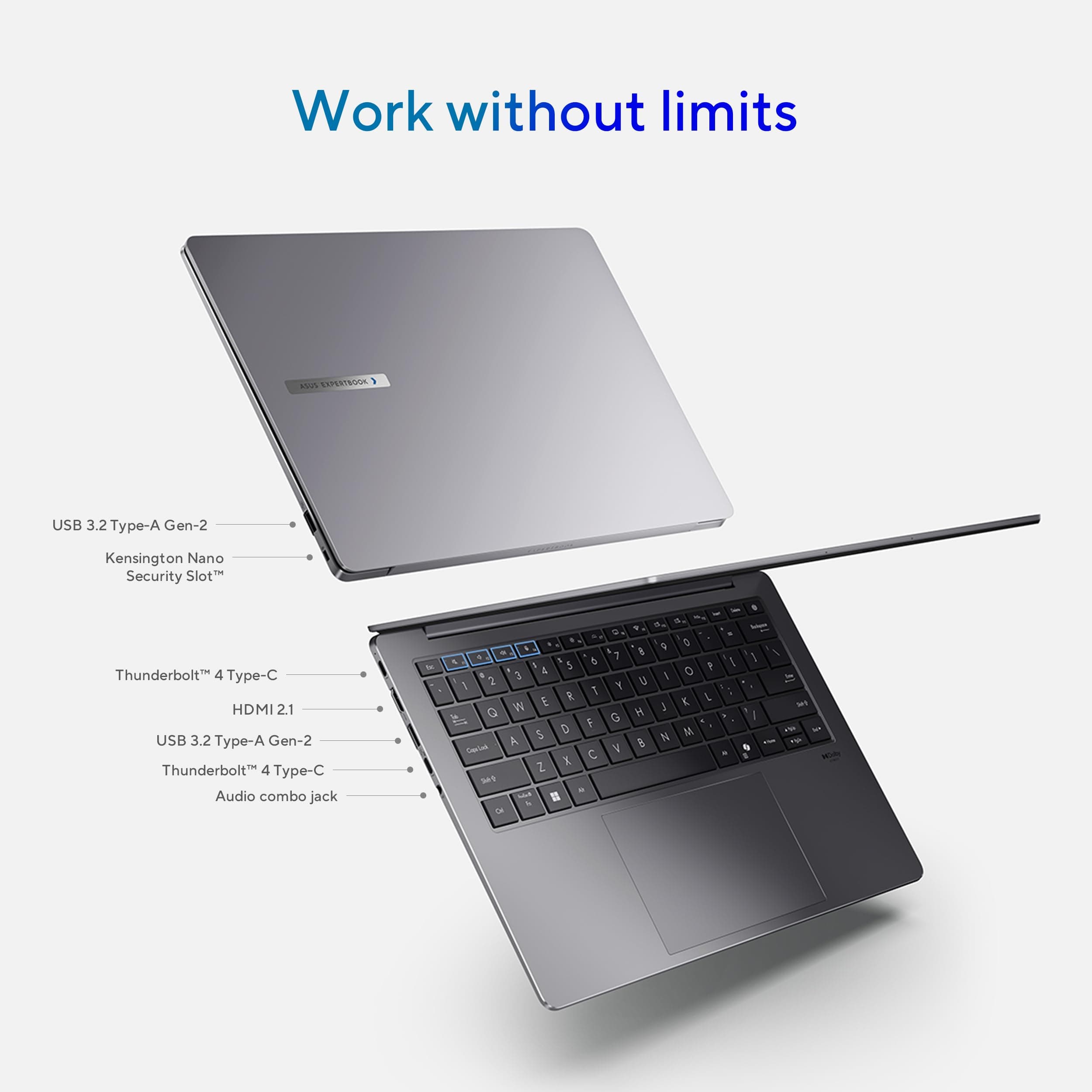 ASUS ExpertBook ExpertBook/GREY/14.0 WQXGA(WQ) Non-Touch/CORE Ultra 5 226V/16GB/Intel UMA/512GB/WIN11 PRO, view 8