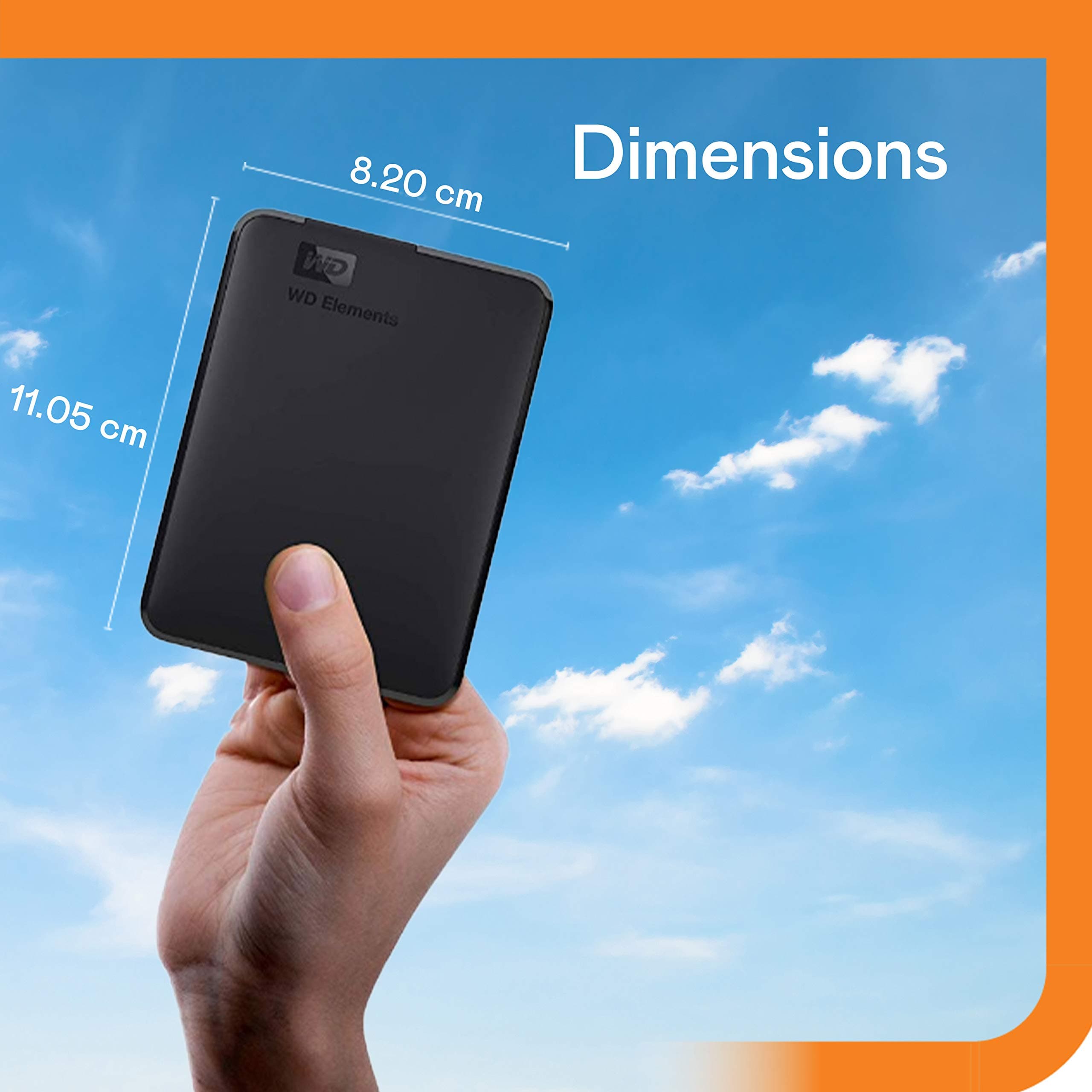 WD 2TB Elements Portable External Hard Drive for Windows, USB 3.2 Gen 1/USB 3.0 for PC & Mac, Plug and Play Ready - WDBU6Y0020BBK-WESN, view 3