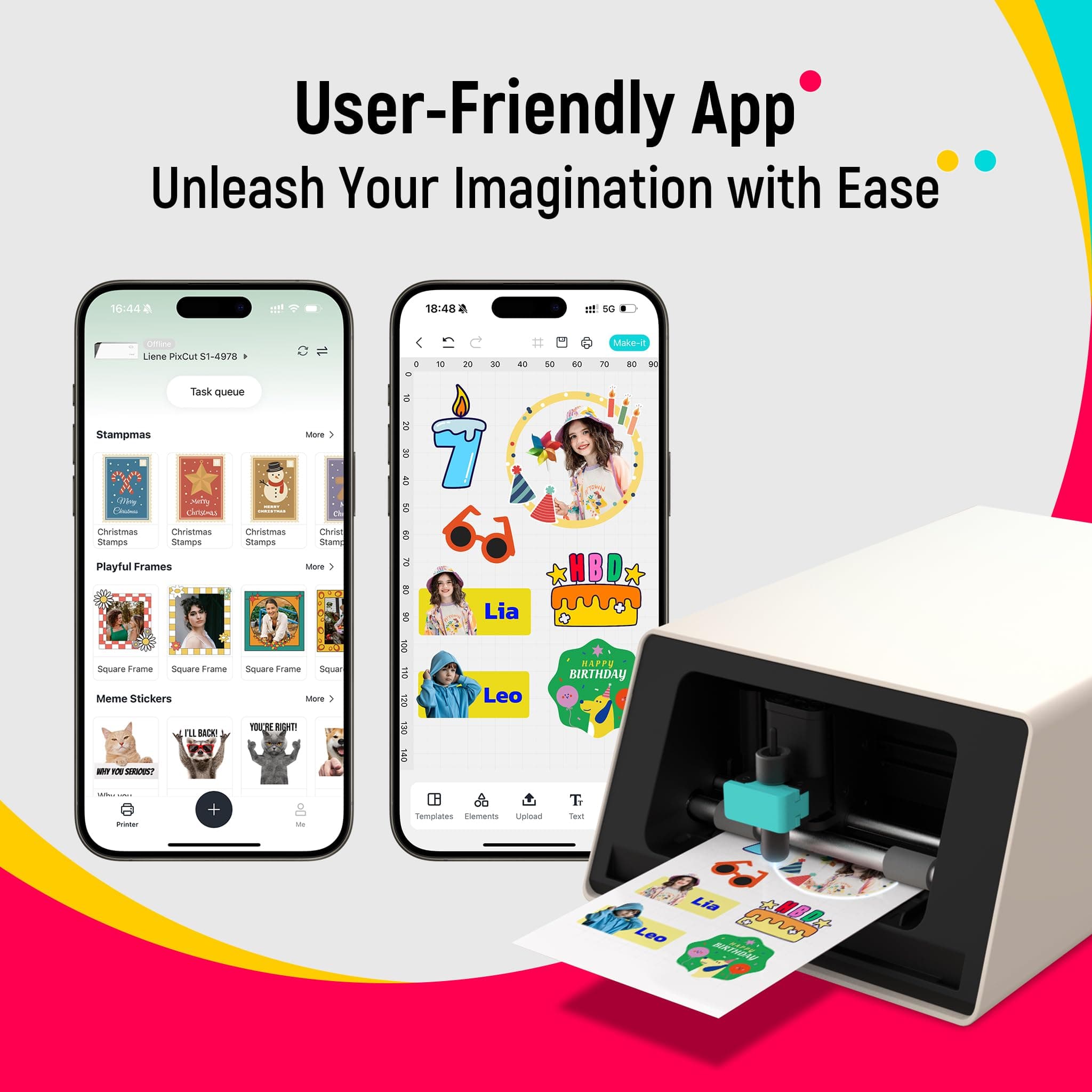 Liene PixCut S1 Color Sticker Printer & Cutting Machine - All-in-One Sticker Maker for DIY Crafts, Custom Labels & Gifts. Thermal Dye-Sublimation Photo Printer, 300 DPI, Precise AI Auto-Cutting, view 7