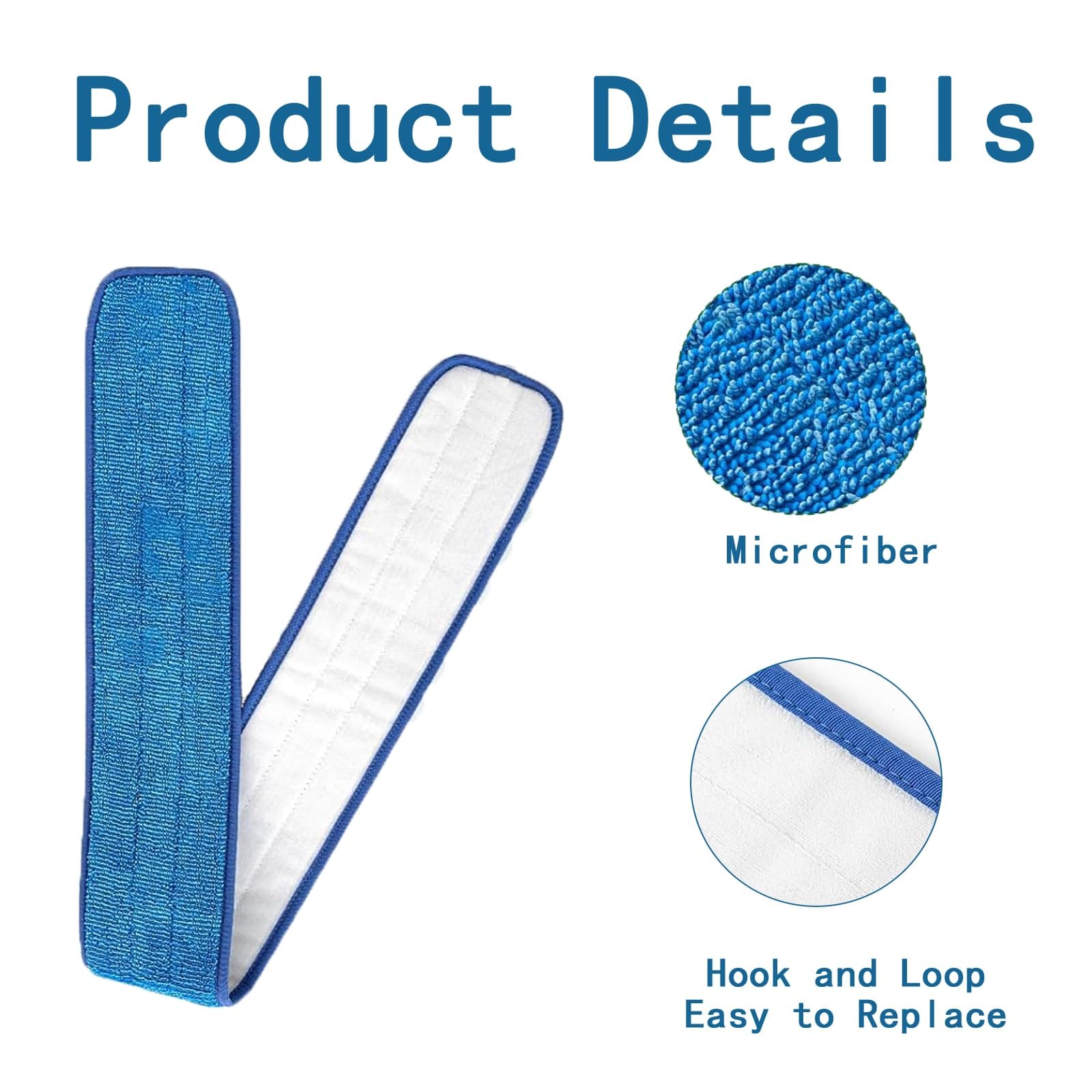 4Pcs 48 Inch Commercial Microfiber Mop Pad, view 2