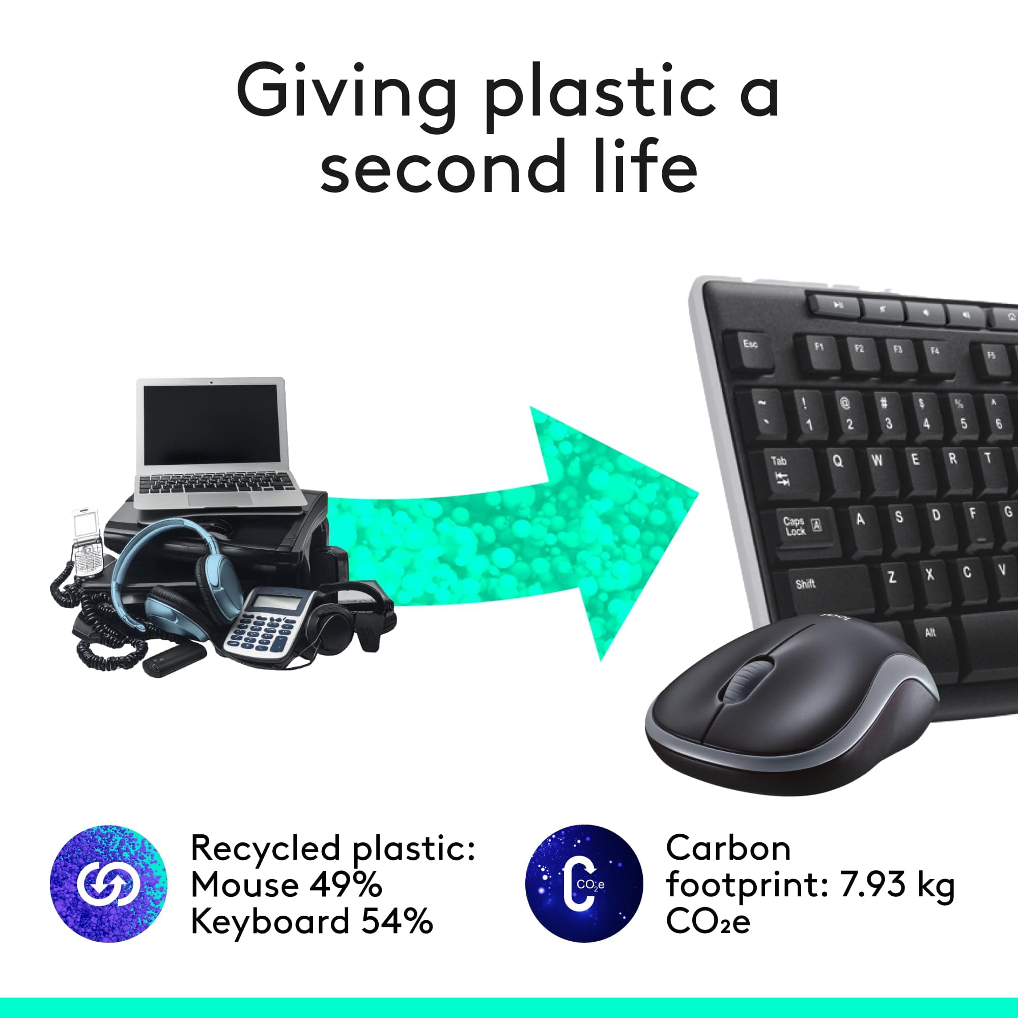 Logitech MK270 Full Size Wireless Keyboard and Mouse Combo - Black, view 4