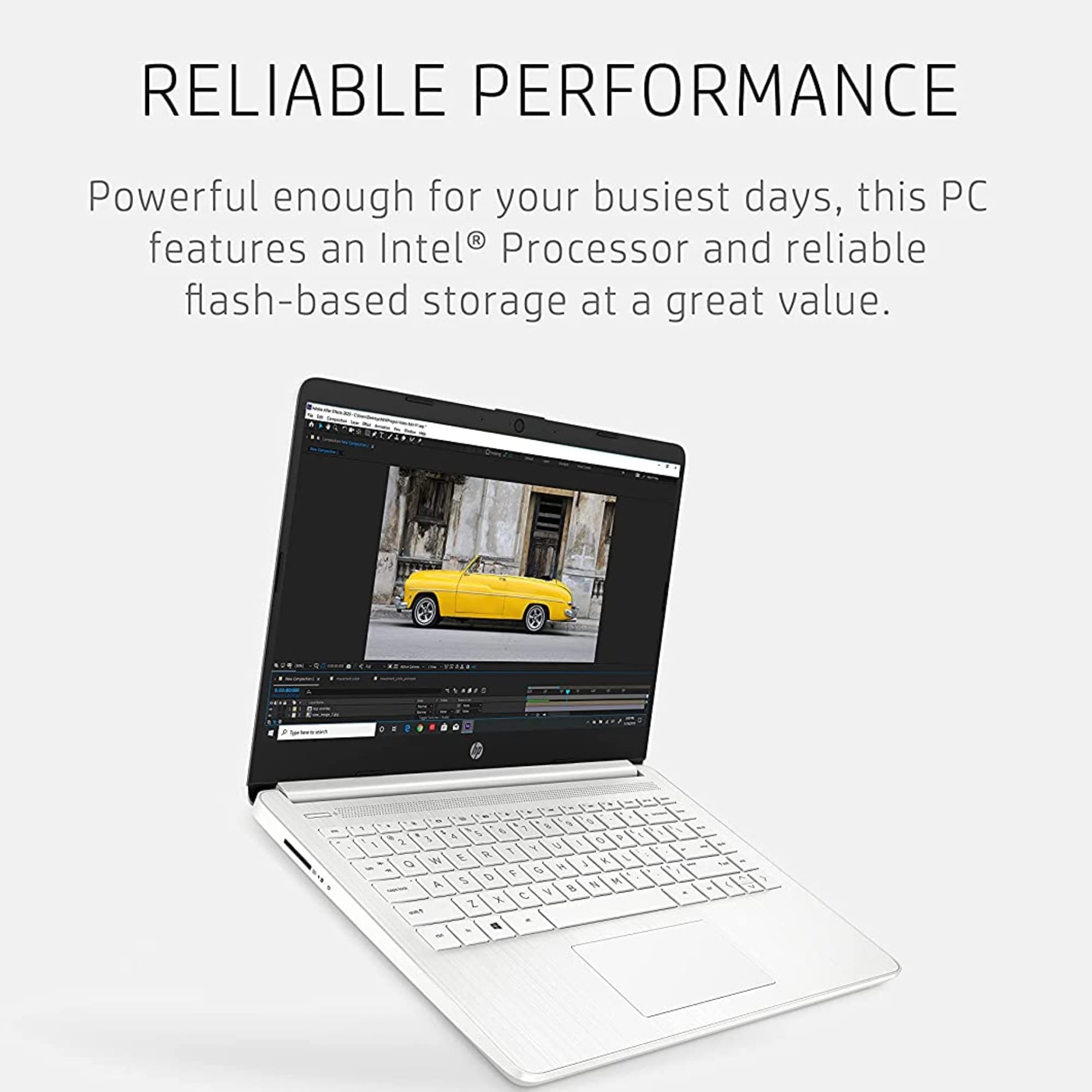 HP Latest Stream 14" HD Laptop, Intel Celeron Processor, 4GB Memory, 64GB eMMC Storage, Fast Charge, HDMI, Up to 11 Hours Long Battery Life, Office 365 1-Year, Win 11 S, Microfiber Bundle, White, view 4