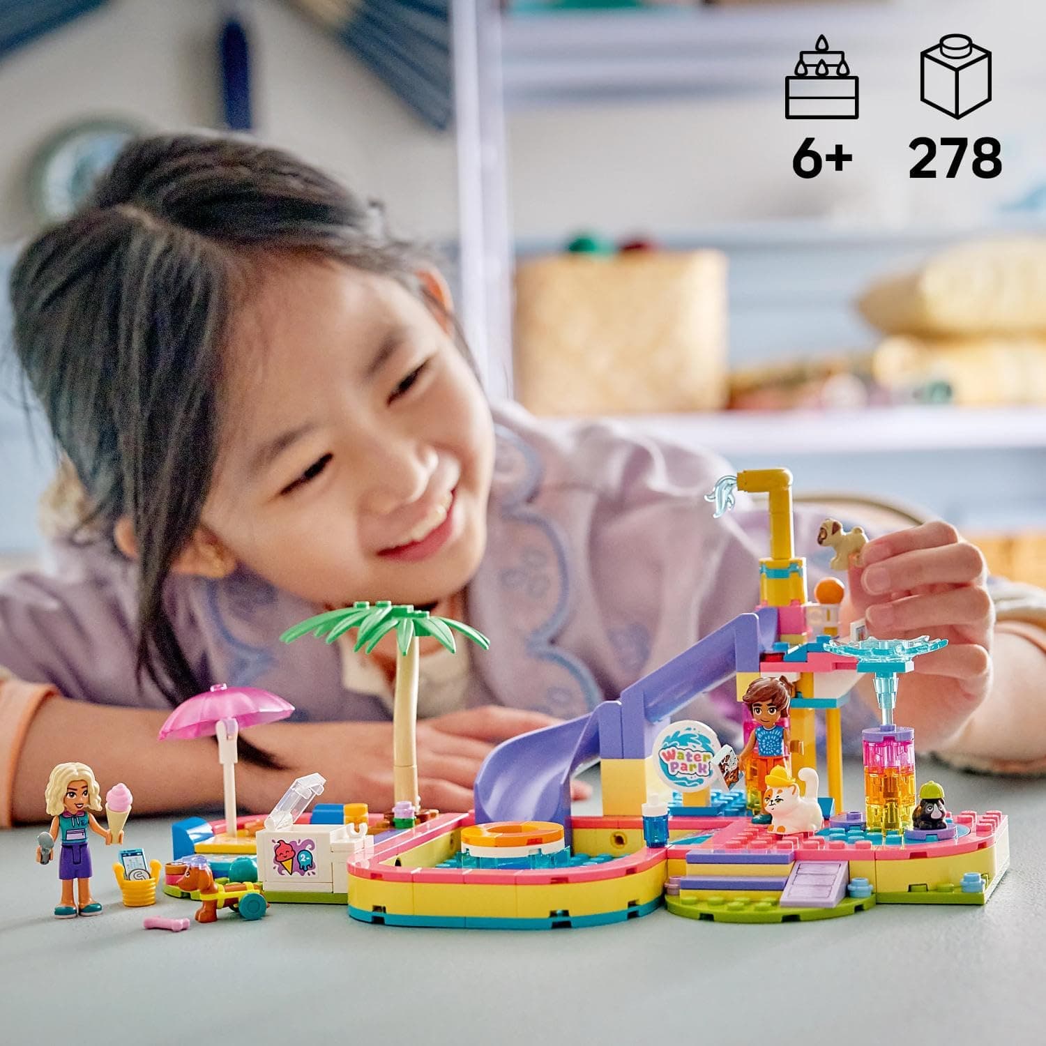 Lego 42676 Friends Water Park Toy, Birthday Present, Blocks, Education, Girls, Boys, Kids, 6 Years, 7 Years, 8 Years, 9 Years, Interior, Stylish, Pretend Play, Pretend Play, view 3