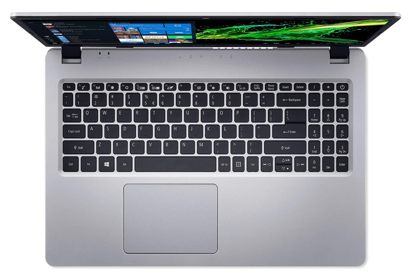 acer Aspire 5 Slim Laptop, 15.6 inches Full HD IPS Display, AMD Ryzen 3 3200U, Vega 3 Graphics, 4GB DDR4, 128GB SSD, Backlit Keyboard, Windows 10 in S Mode, A515-43-R19L, Silver, view 8