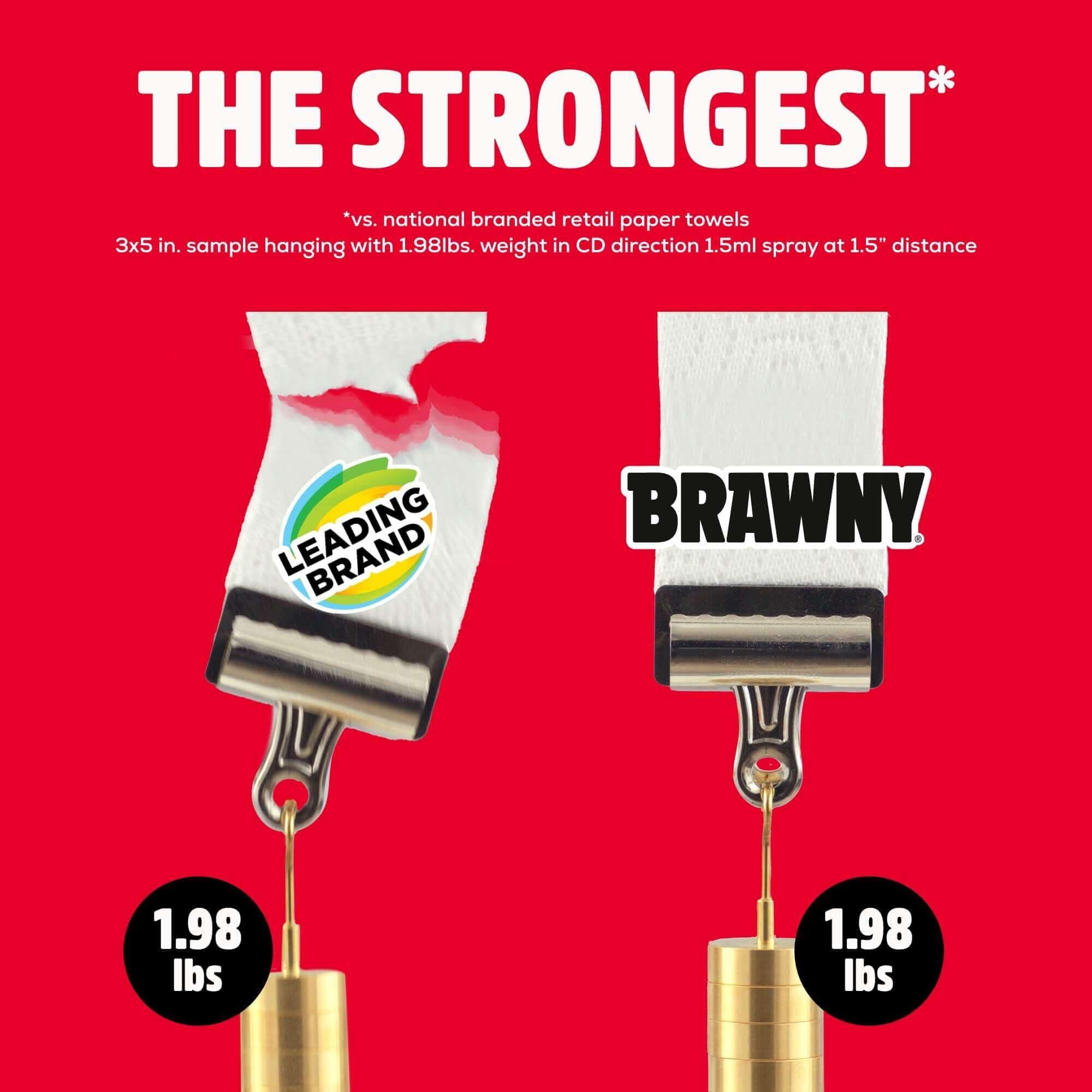 Brawny Tear-A-Square 3-Ply Paper Towels, 12 XL Family Rolls = 30 Regular, view 6