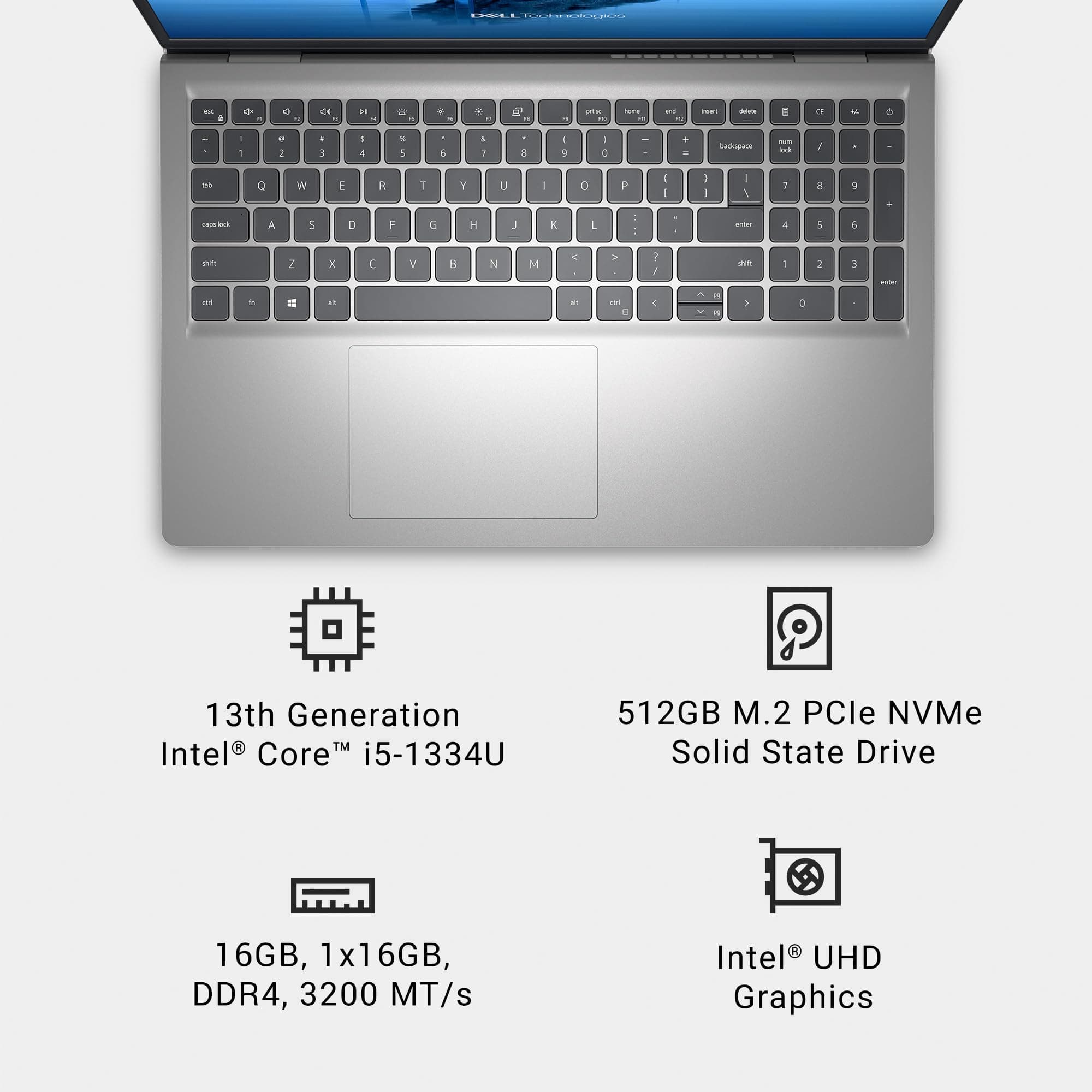 Dell 15.6" Laptop DC15250, FHD, Intel Core i5 1334U, Windows 11 Home, view 9