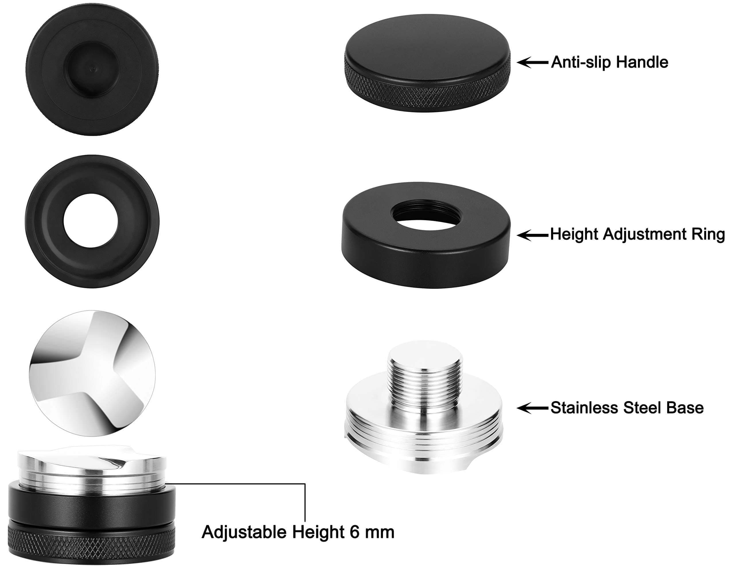 Apexstone 51mm Coffee Distributor, Adjustable 51mm Espresso Distributor & Coffee Leveler, Stainless Steel 51mm Espresso Distribution Tool for 51mm Portafilter, view 6