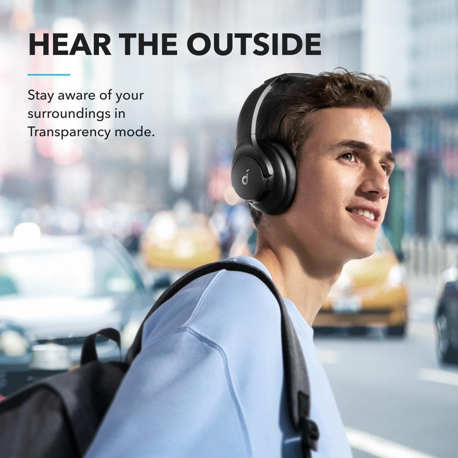 Soundcore by Anker Q20i Hybrid Active Noise Cancelling Headphones, Black, view 6