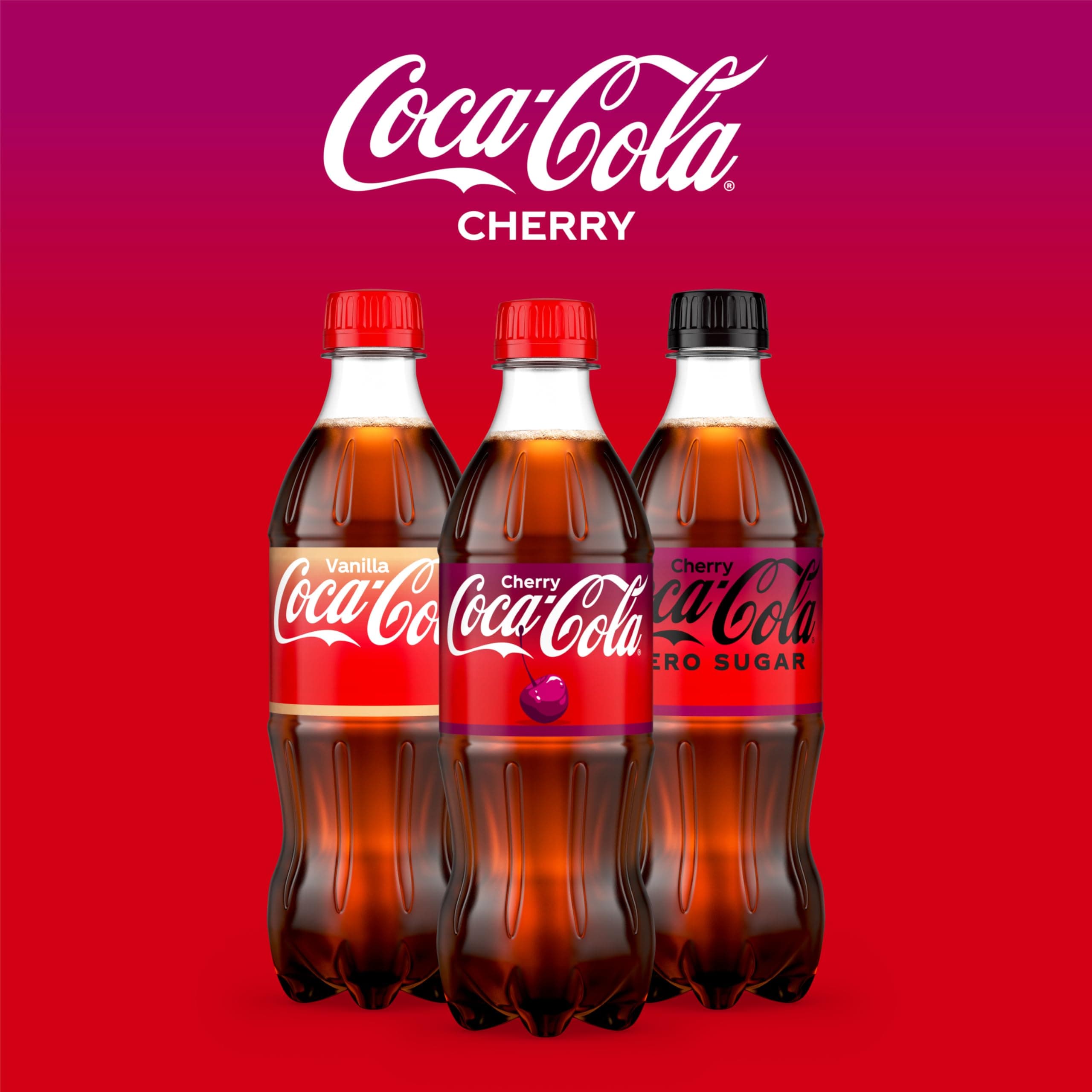Coca-Cola Cherry Soda Soft Drink Bottles, 16.9 fl oz, 6 Pack, view 8