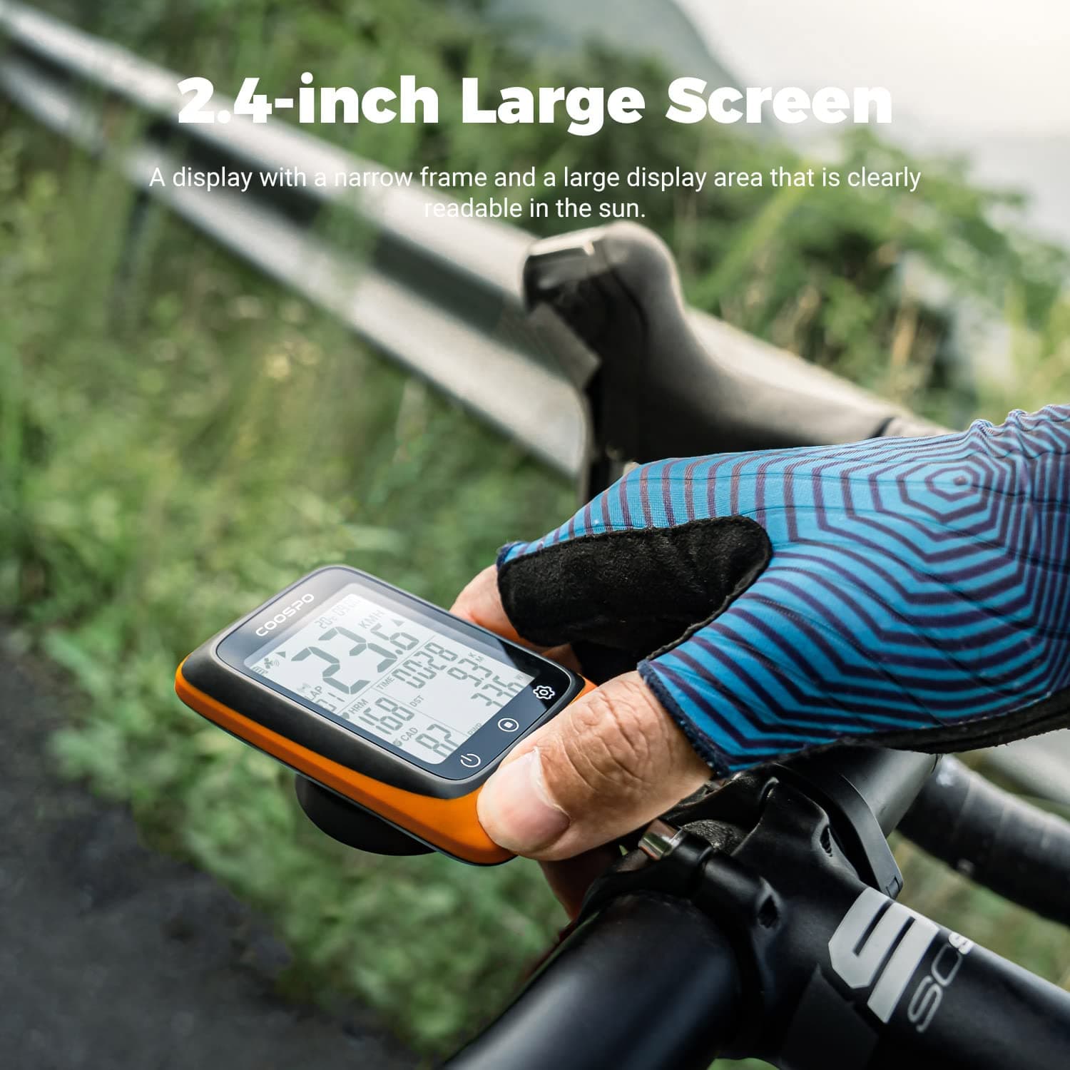 COOSPO Bike Computer Wireless GPS, Cycling Computer GPS Bike Tracker with Bluetooth/ANT+, Waterproof Bicycle Computer GPS Speedometer with Auto Backlight, 2.4 inch LCD Display, view 3
