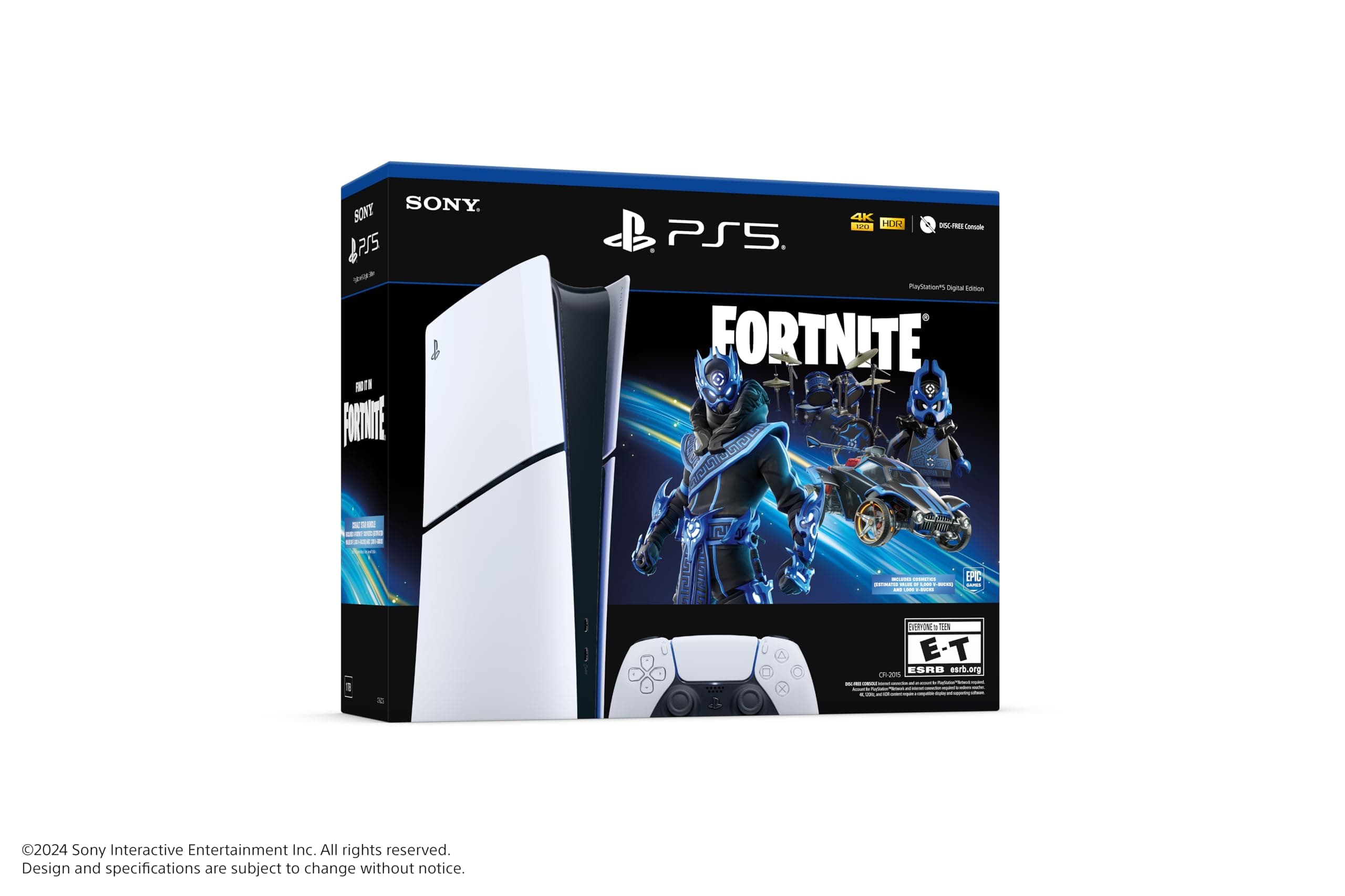 PlayStation PS5 Console - Fortnite Cobalt Star Digital Edition, view 3