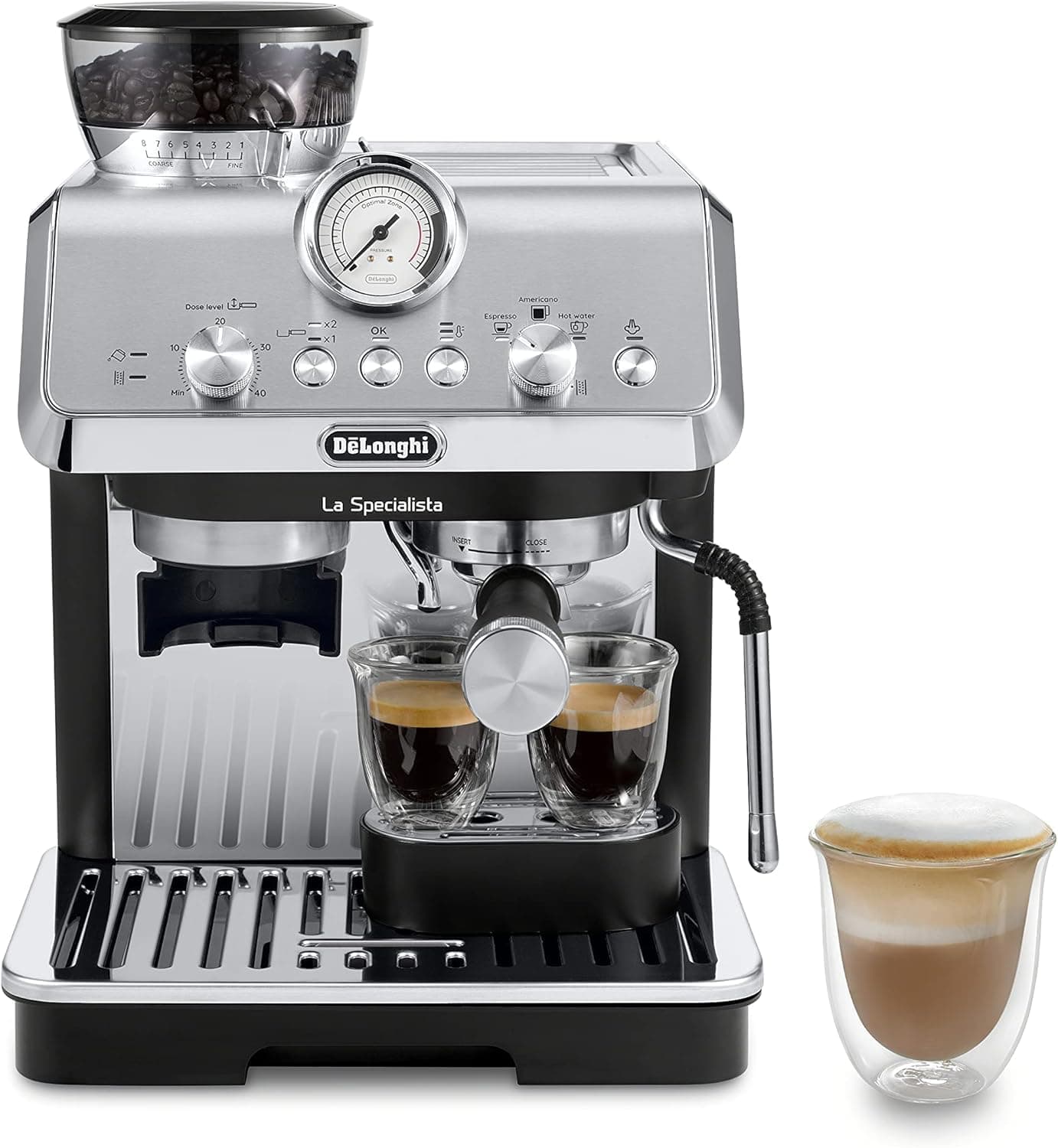 De'Longhi La Specialista Arte Espresso Machine, Stainless Steel/Black, EC9155MB (Renewed)