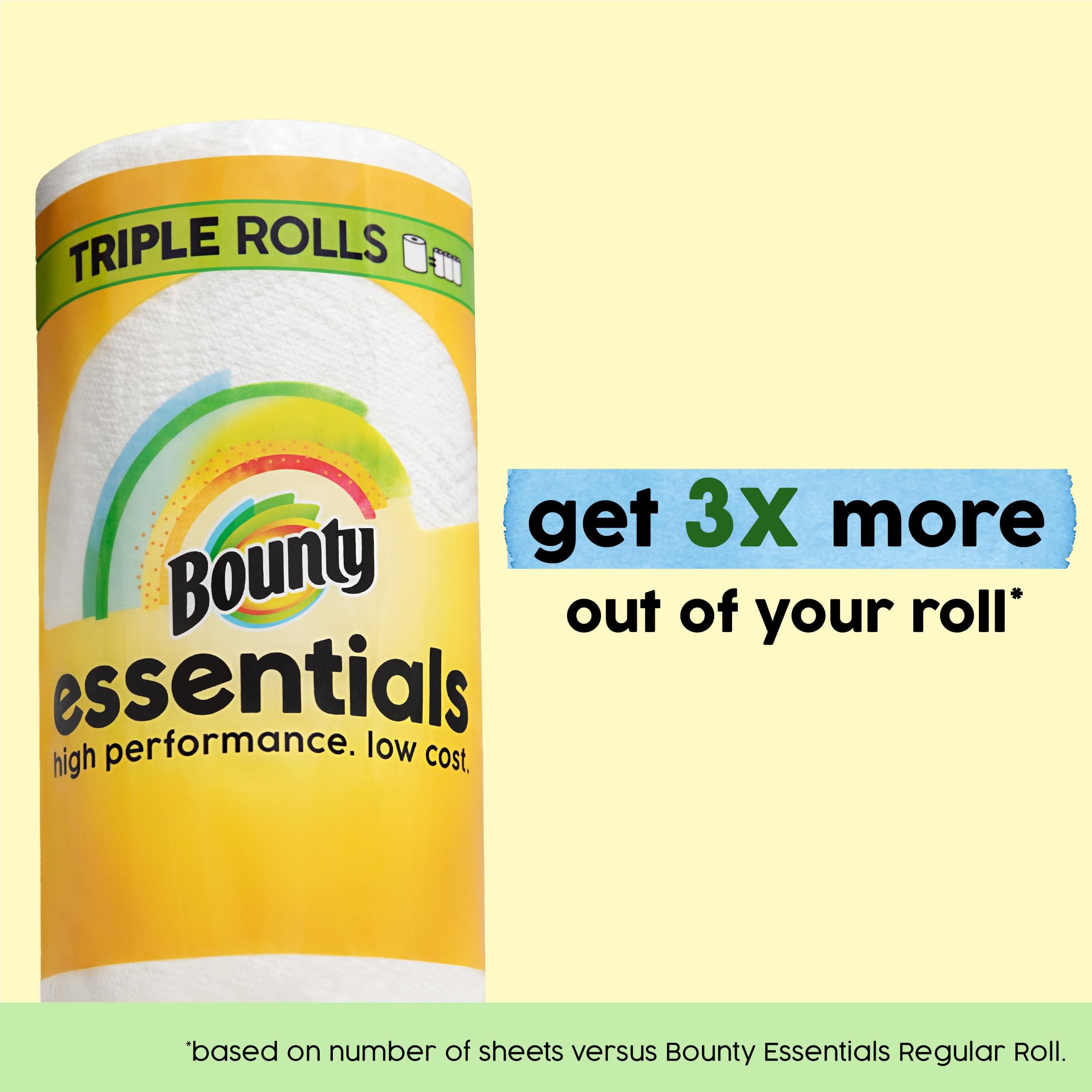 Bounty Essentials Select-A-Size Paper Towels, White, 2 Triple Rolls = 6 Regular Rolls (Packaging May Vary), view 11