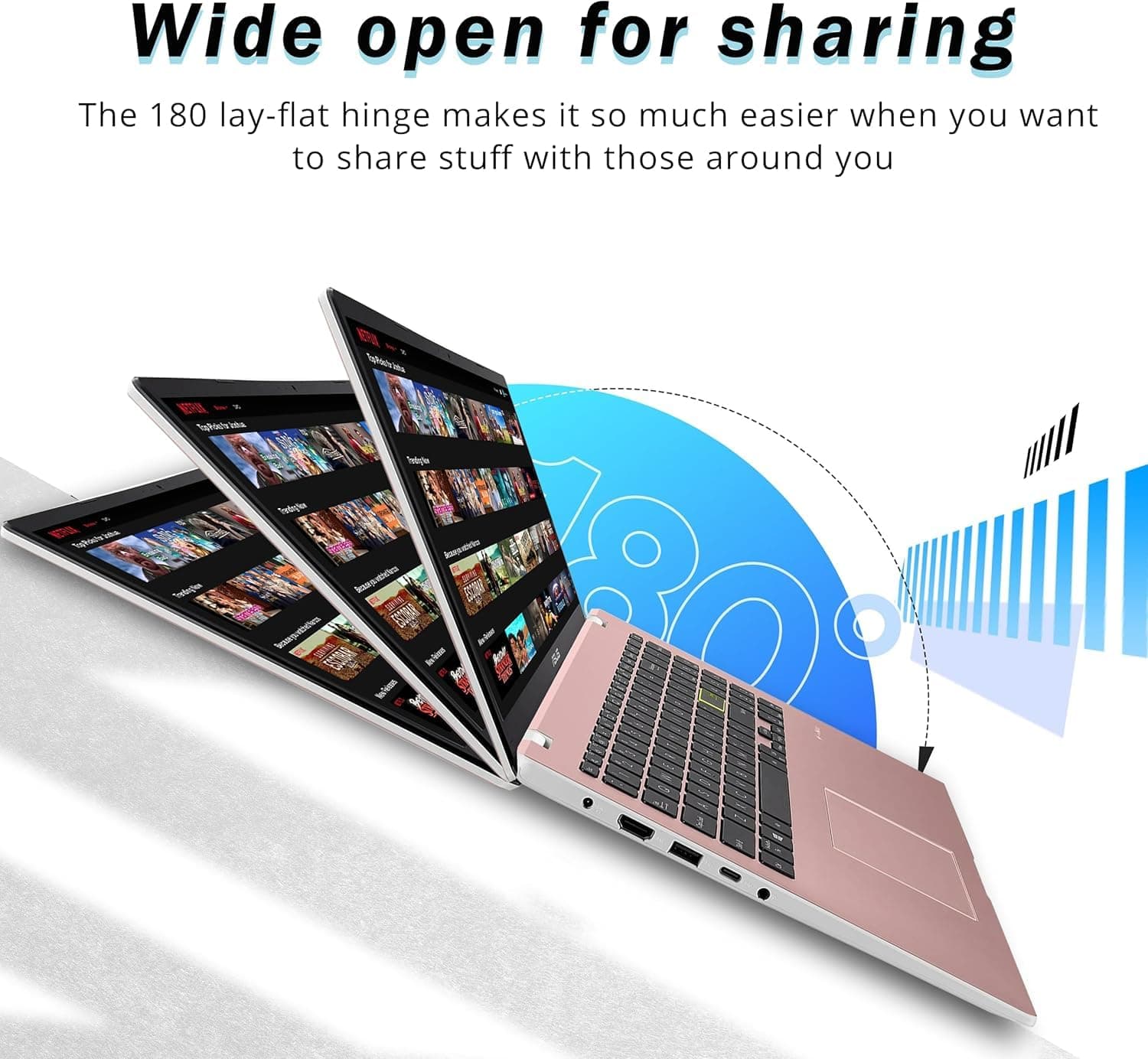 ASUS Vivobook Go 15.6" FHD Laptop, Intel Pentium Silver N6000, 4GB RAM, 128GB SSD Drive, Intel HD Graphics, HD Webcam, Wi-Fi 5, with 1-Year Office 365, Win11, Pink, view 4