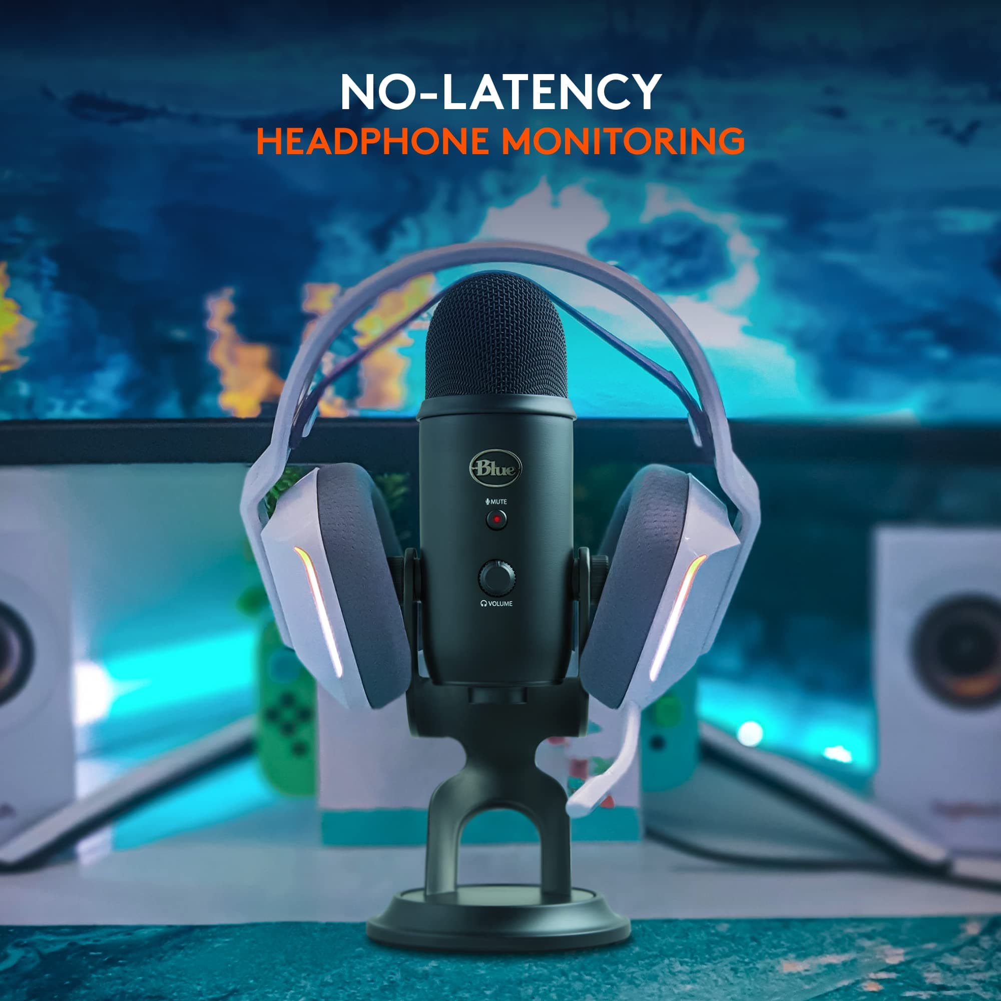 Logitech Creators Blue Yeti USB Microphone for PC, Mac, Gaming, Recording, Streaming, Podcasting, Studio and Computer Condenser Mic with Blue VO!CE effects, 4 Pickup Patterns, Plug and Play - Blackout, view 5