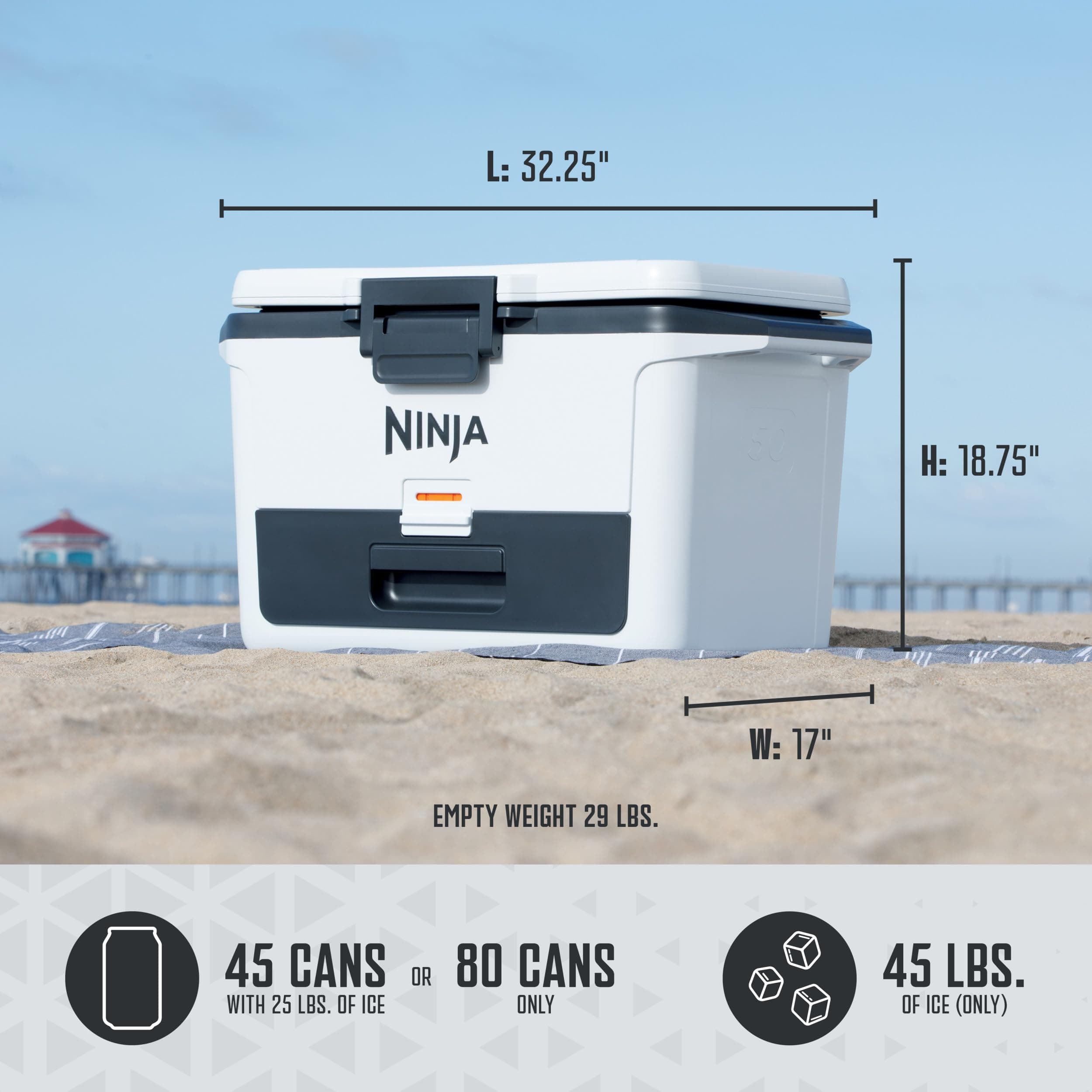 Ninja FrostVault™ 50qt Hard Cooler with Dry Storage Drawer, Spanish Moss, view 11