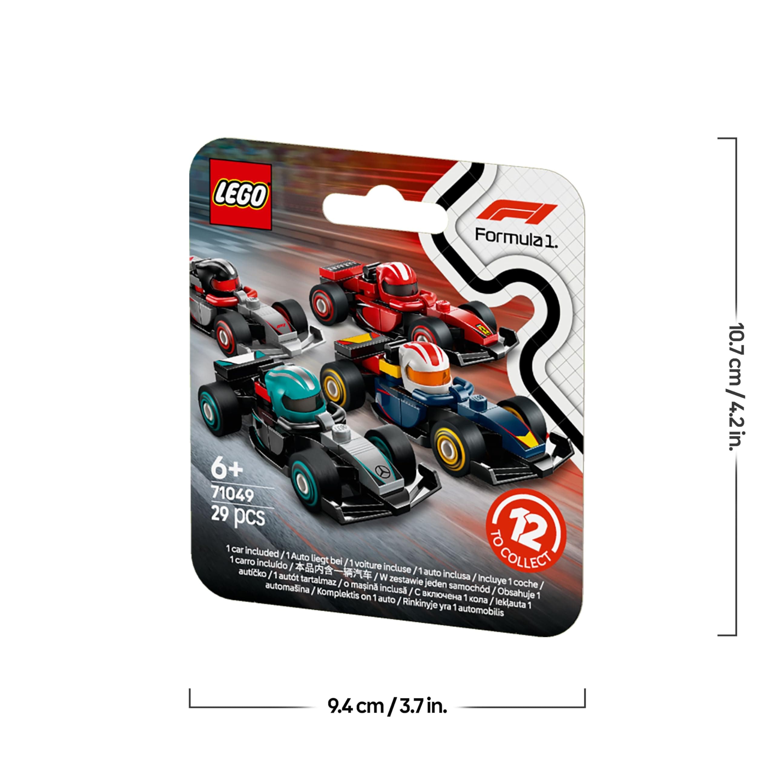 LEGO Coches de F1 Coleccionables de Juguete, 1 de 12 Miniaturas de Maqueta de Coche, Escuderías de Fórmula 1: Ferrari, Mercedes, McLaren, Red Bull, Caja Sorpresa para Niños y Niñas de 6+ Años 71049, view 8