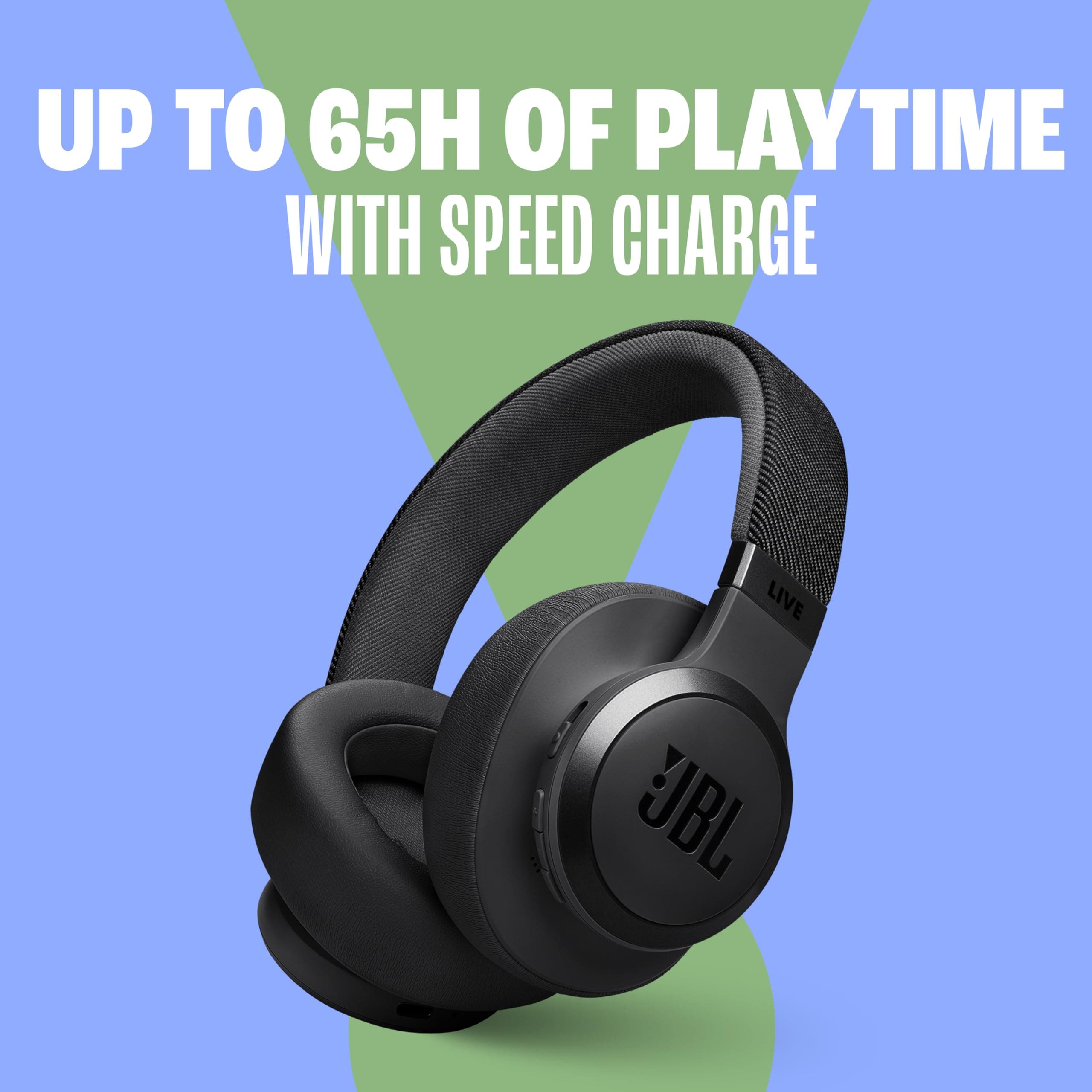 JBL Live 770NC - Wireless Over-Ear Headphones with True Adaptive Noise Cancelling with Smart Ambient, Up to 65 Hours of Battery Life, Comfort-fit Fabric Headband & Carrying Pouch (Black), view 3