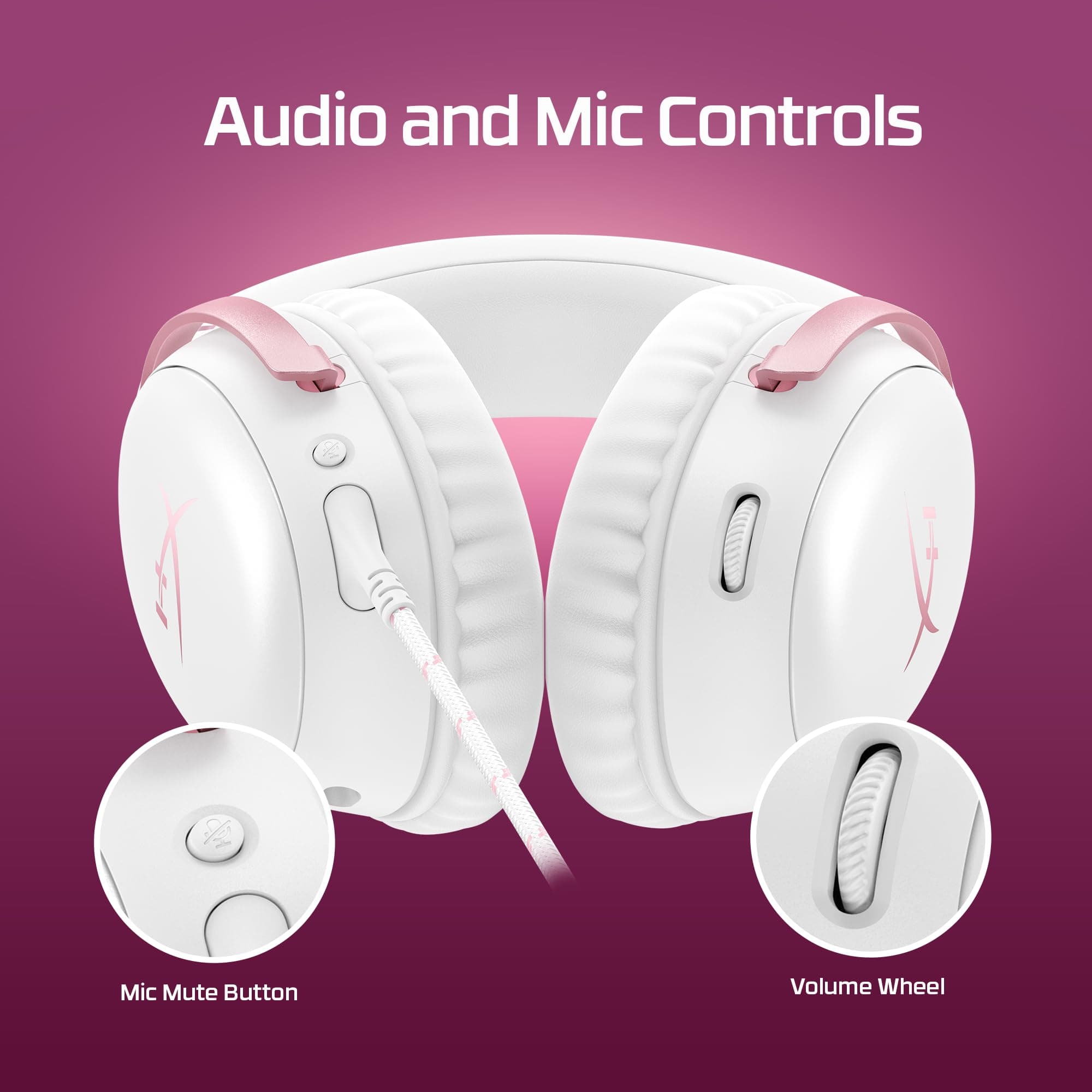 HyperX Cloud III – Wired Gaming Headset, PC, PS5, Xbox Series X|S, Angled 53mm Drivers, Memory Foam, Durable Frame, Ultra-Clear 10mm Mic, USB-C, USB-A, 3.5mm – Pink, view 7