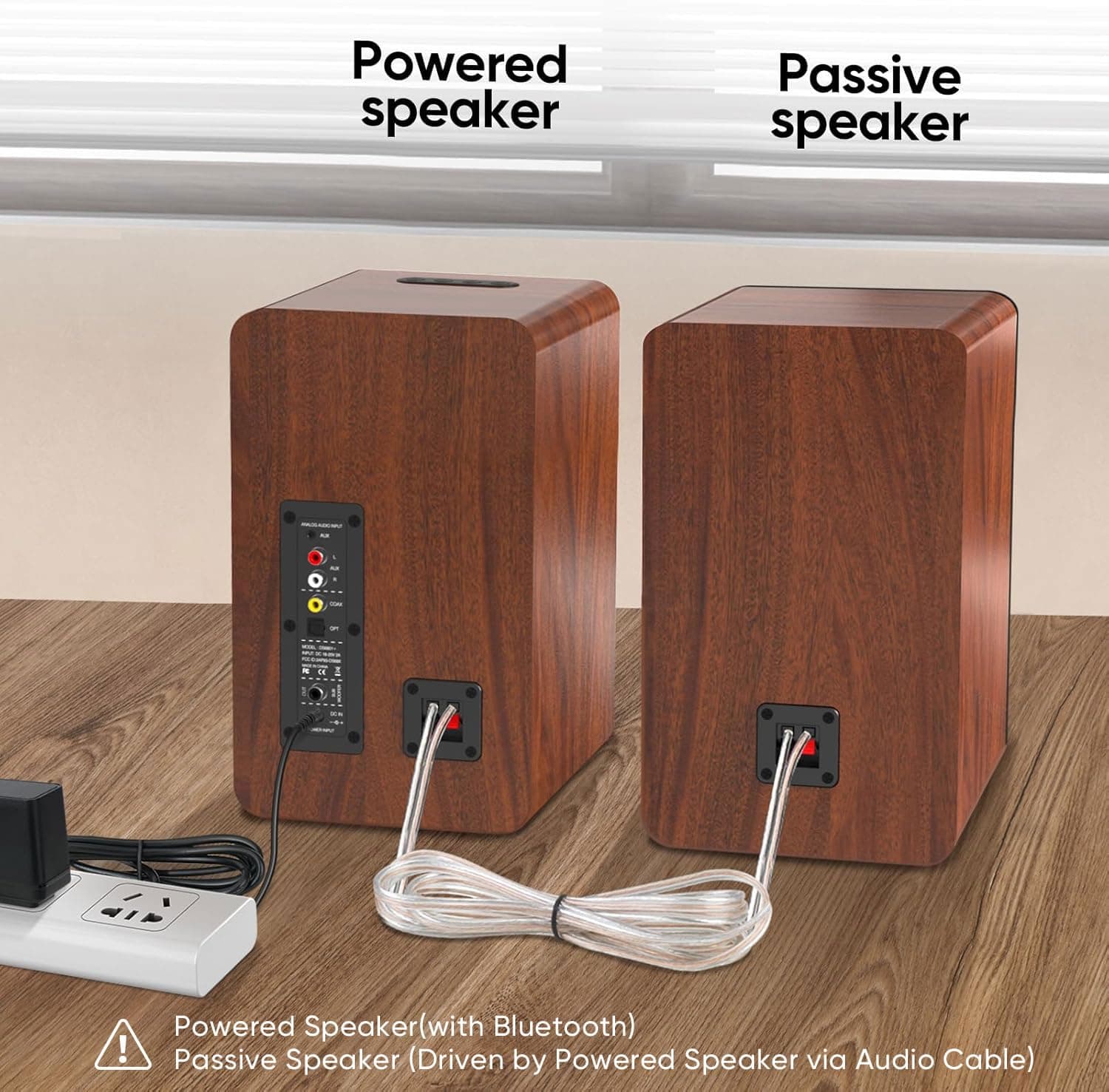 Saiyin Powered Bluetooth Bookshelf Speakers, view 2