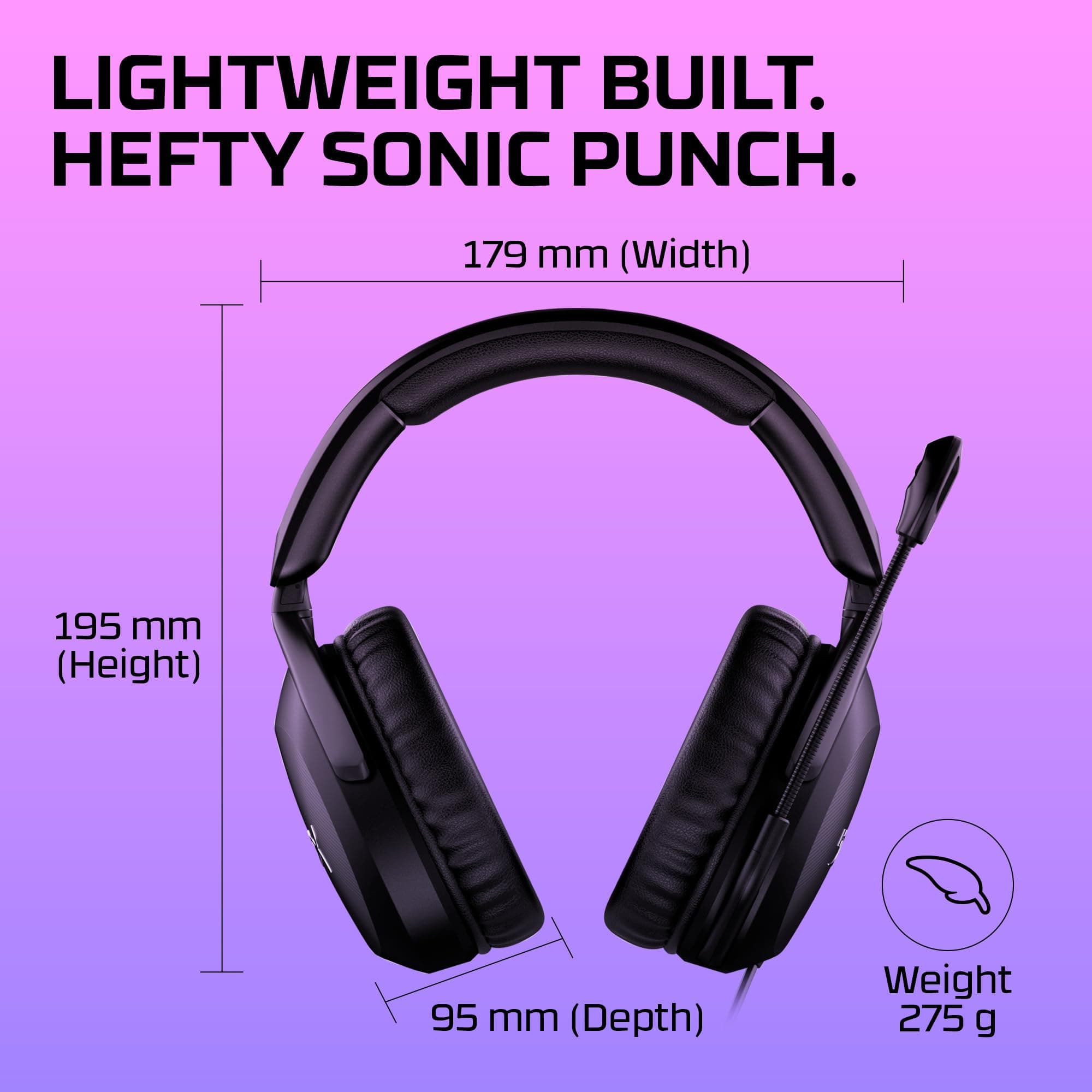 HyperX Cloud Stinger 2 – Gaming Headset, DTS Headphone:X Spatial Audio, Lightweight Over-Ear Headset with mic, Swivel-to-Mute Function, 50mm Drivers, PC Compatible, Black, view 7