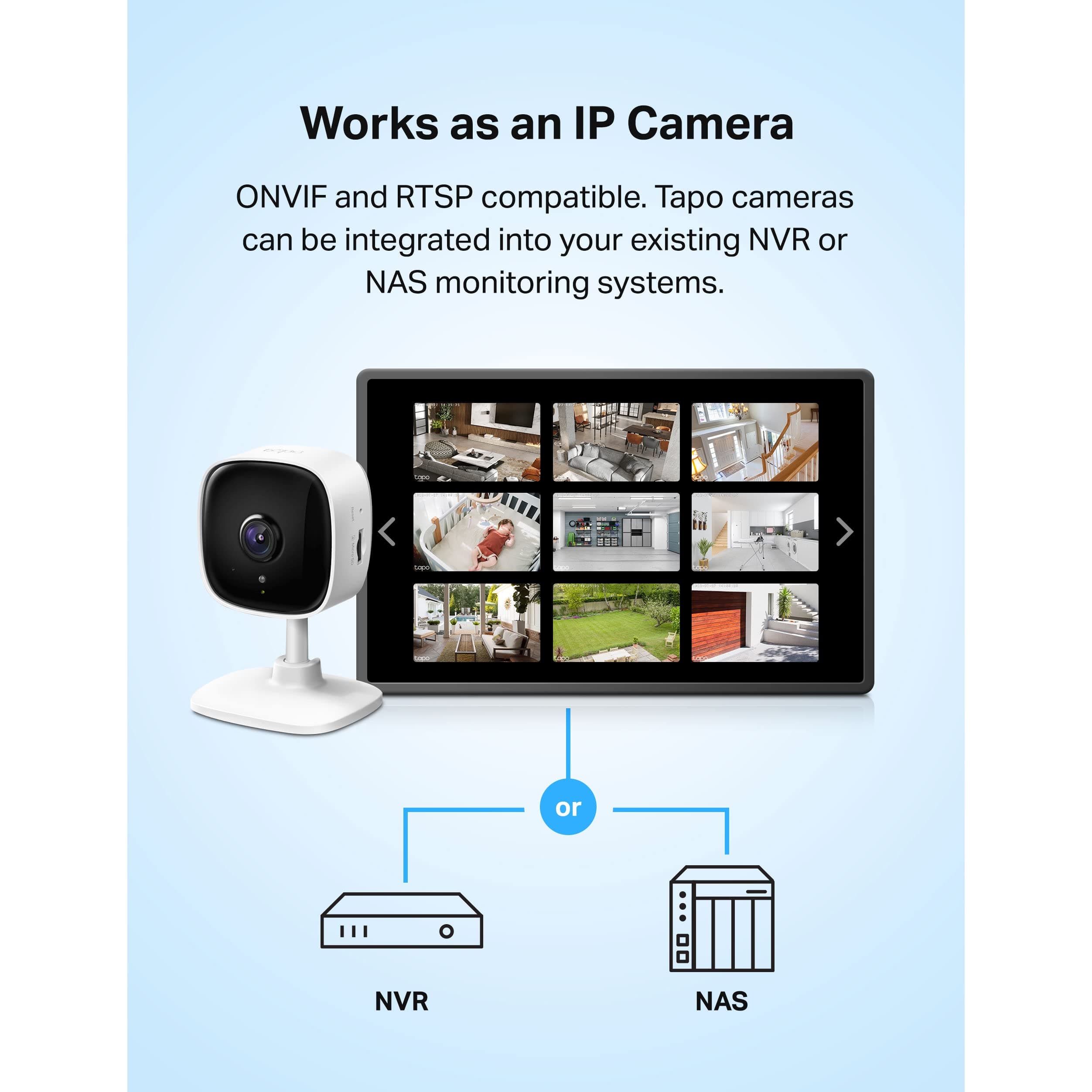 TP-Link Tapo 1080P Indoor Security Camera for Baby Monitor, Dog Camera w/Motion Detection, 2-Way Audio Siren, Night Vision, Cloud & SD Card Storage, Works w/Alexa & Google Home (Tapo C100), view 6