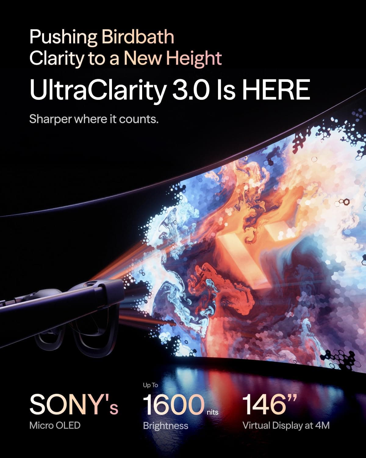 VITURE Pro 2 XR/AR Glasses - UltraClarity 3.0 Myopia Adjustment -5.0D 120Hz, view 3