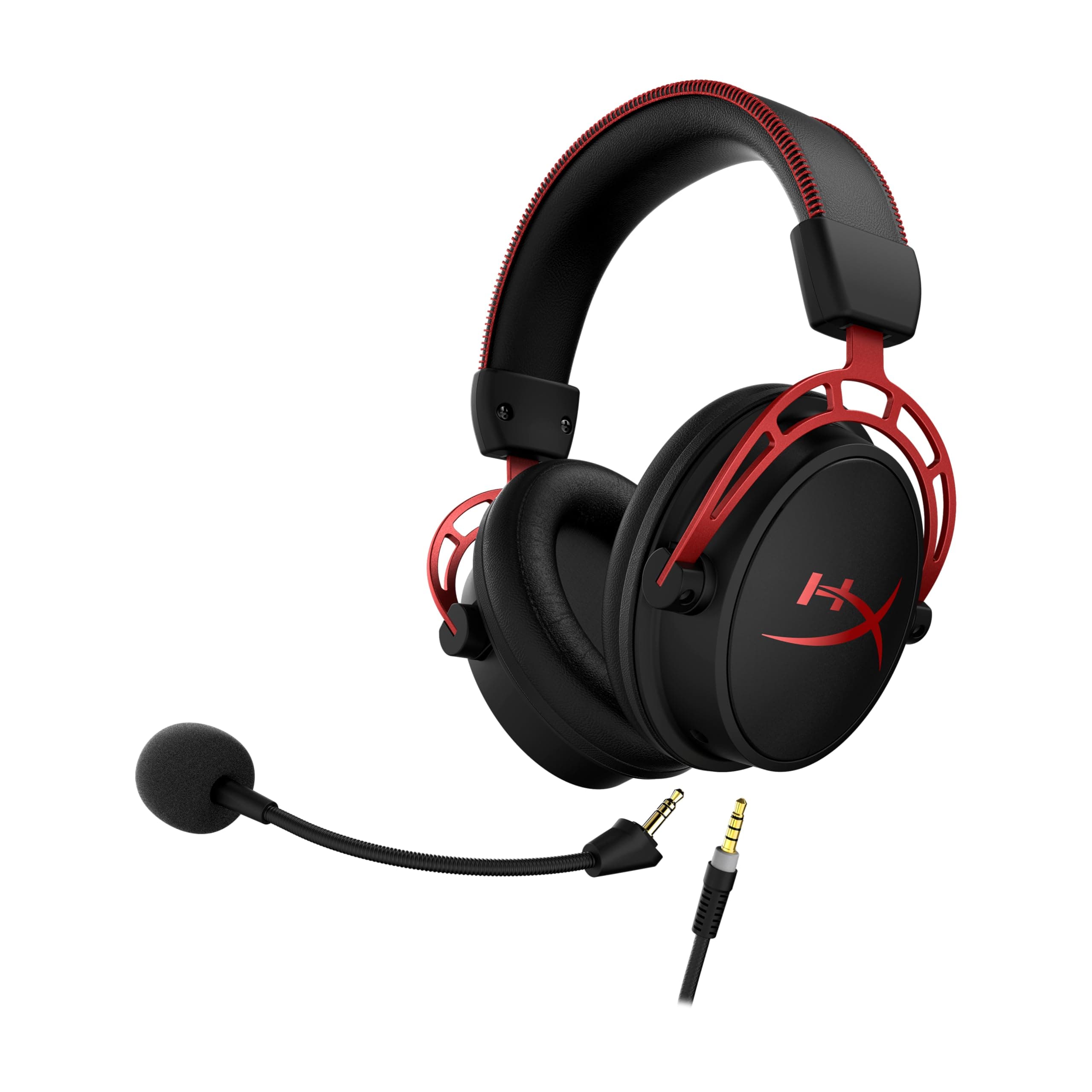 HyperX Cloud Alpha - Gaming Headset, Dual Chamber Drivers, Legendary Comfort, Aluminum Frame, Detachable Microphone, Works on PC, PS4, PS5, Xbox One, Xbox Series X|S, Nintendo Switch and Mobile – Red, view 3