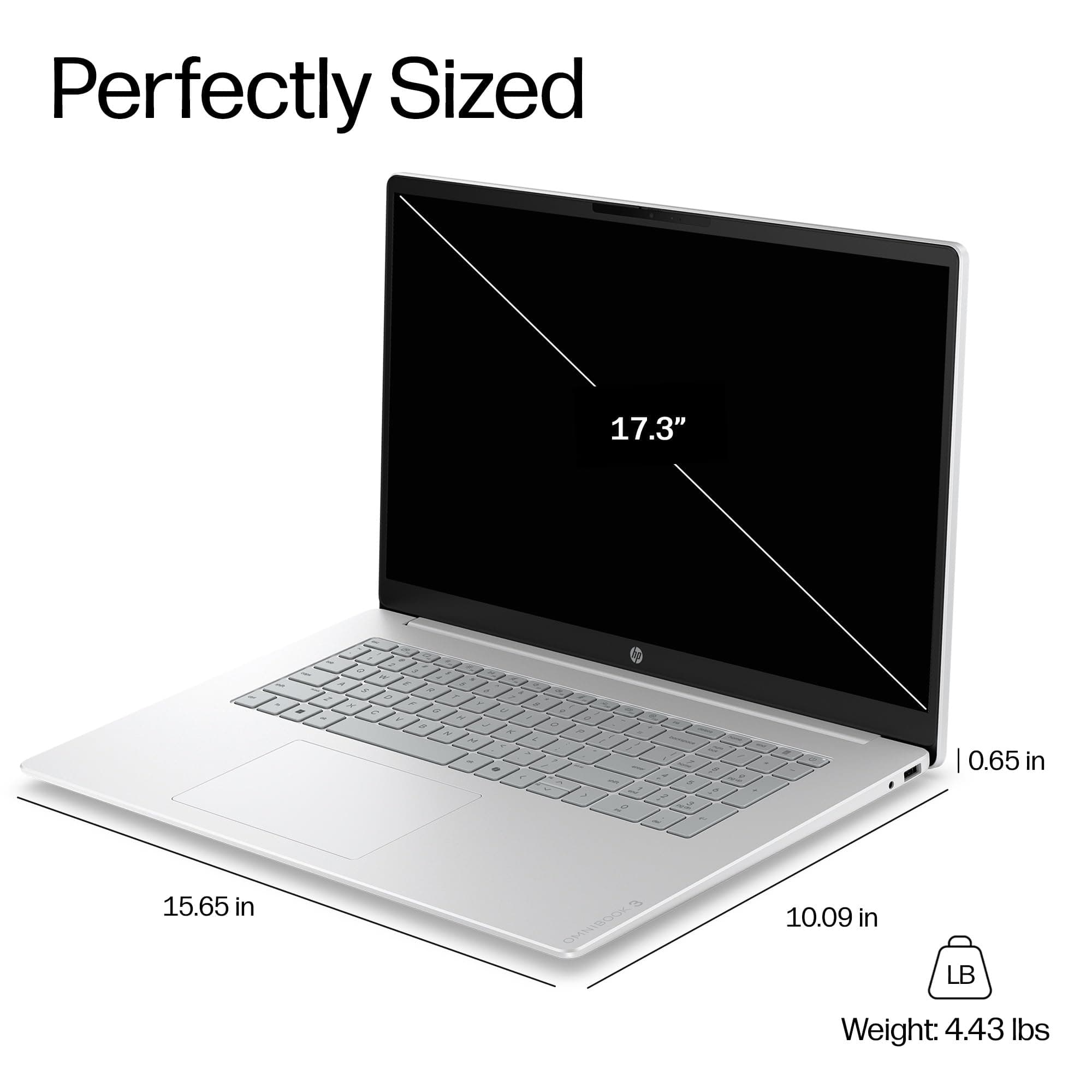 HP OmniBook 3 17.3" Touchscreen Laptop, AMD Ryzen 5 130, 16GB DDR5, 1TB SSD, view 8