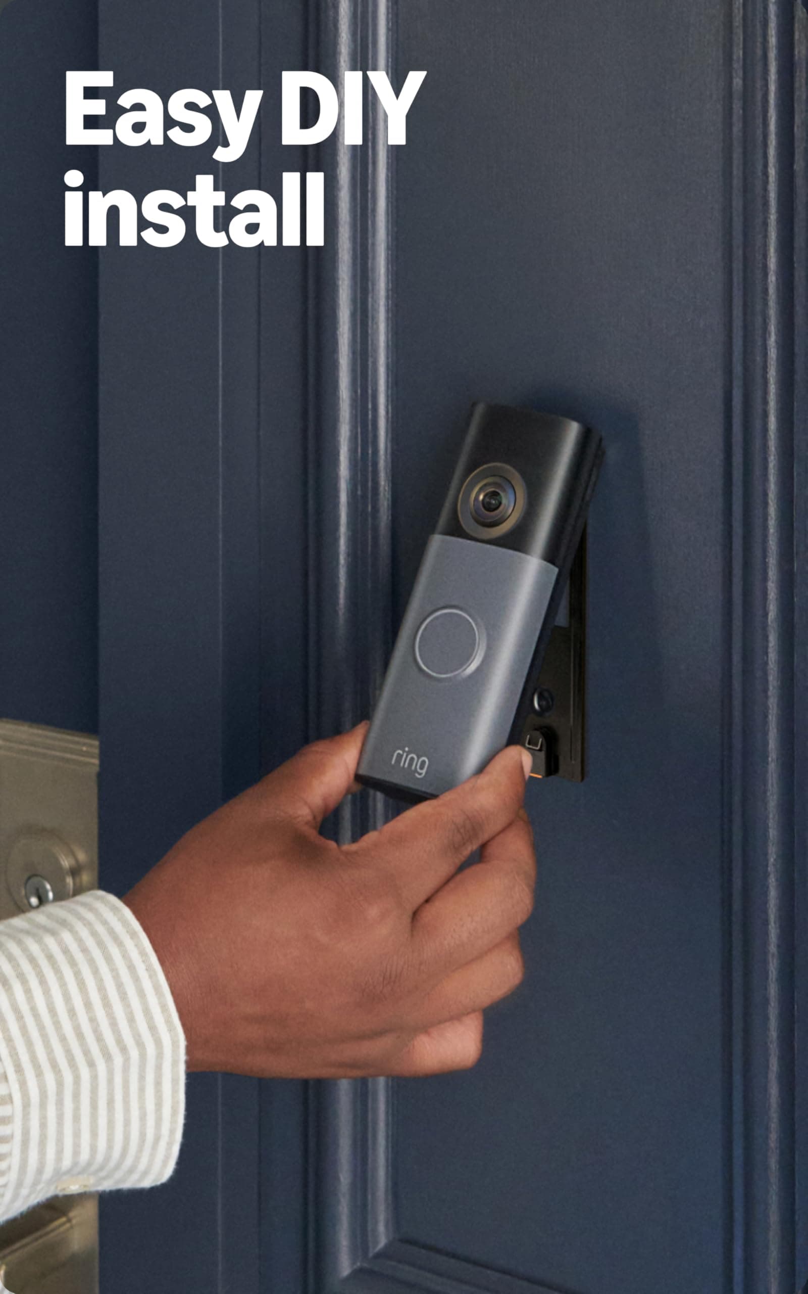 Ring Battery Doorbell 2K (newest model) Retinal 2K with wide-angle video, up to 6x Enhanced Zoom, Two-Way Talk, and Built-In Battery, Speckled Gray, view 6