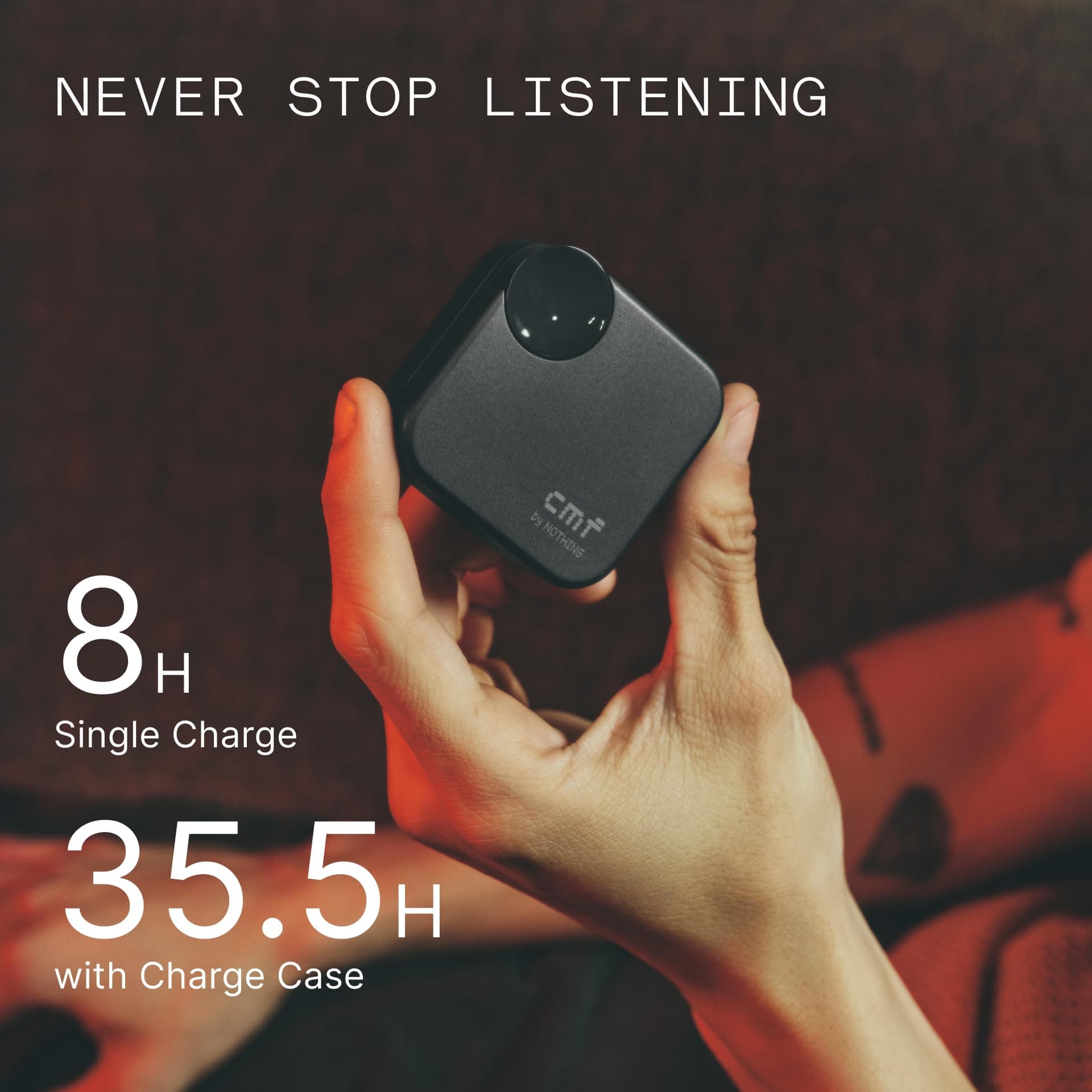 CMF BY NOTHING Buds 2a Wireless Earbuds 2025 New Active Noise Cancelling 42dB Hybrid ANC Bluetooth Headphones, 12.4mm Dynamic Driver for Big Bass, 4Mics Clear Call, Sport Ear Buds for iPhone Android, view 7