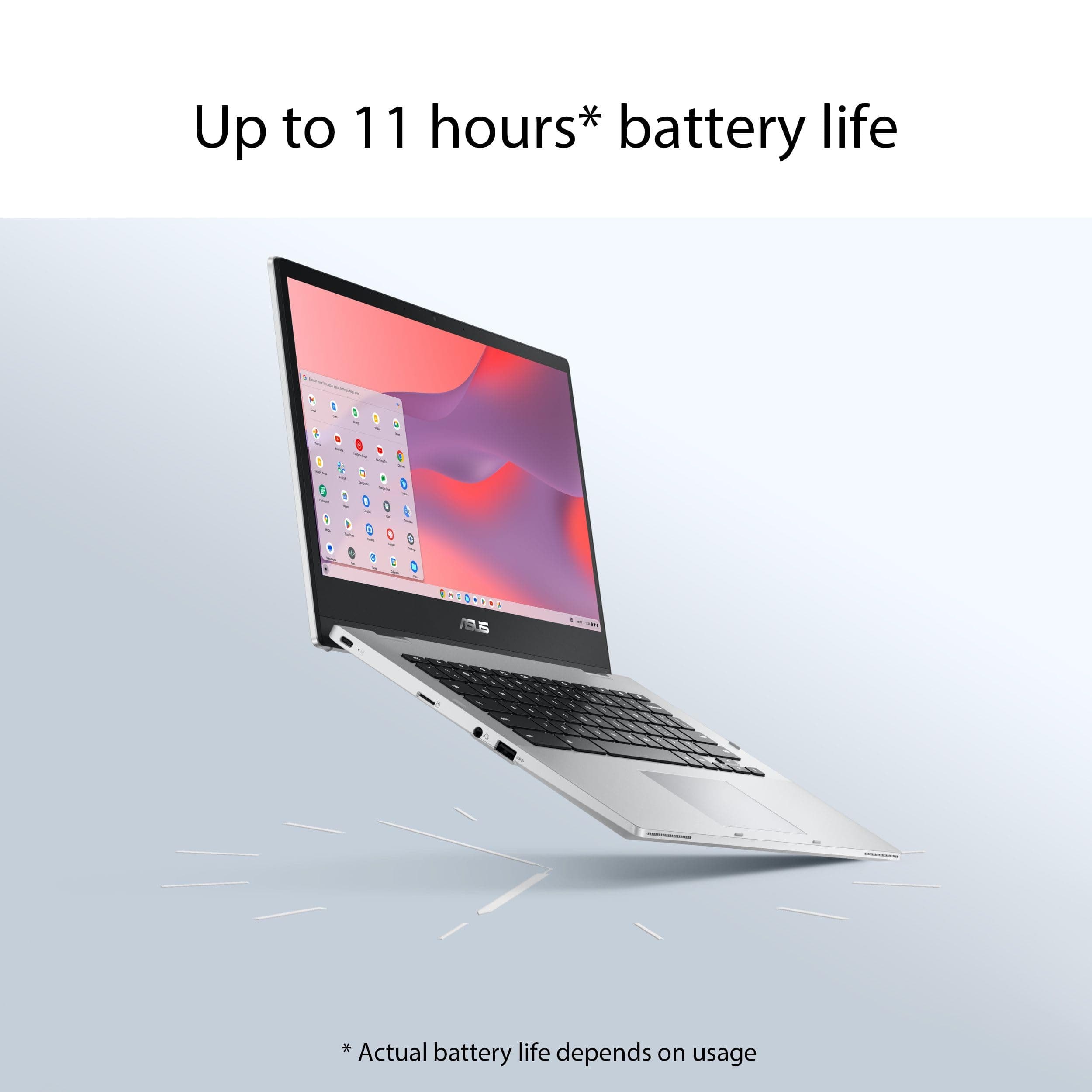 ASUS Chromebook Flip CX1 Convertible Laptop, 14" FHD NanoEdge 360-degree Touchscreen, Intel Celeron N4500 Processor, 128GB eMMC Storage, 8GB RAM, ChromeOS, Transparent Silver, CX1400FKA-AS88FT, view 6