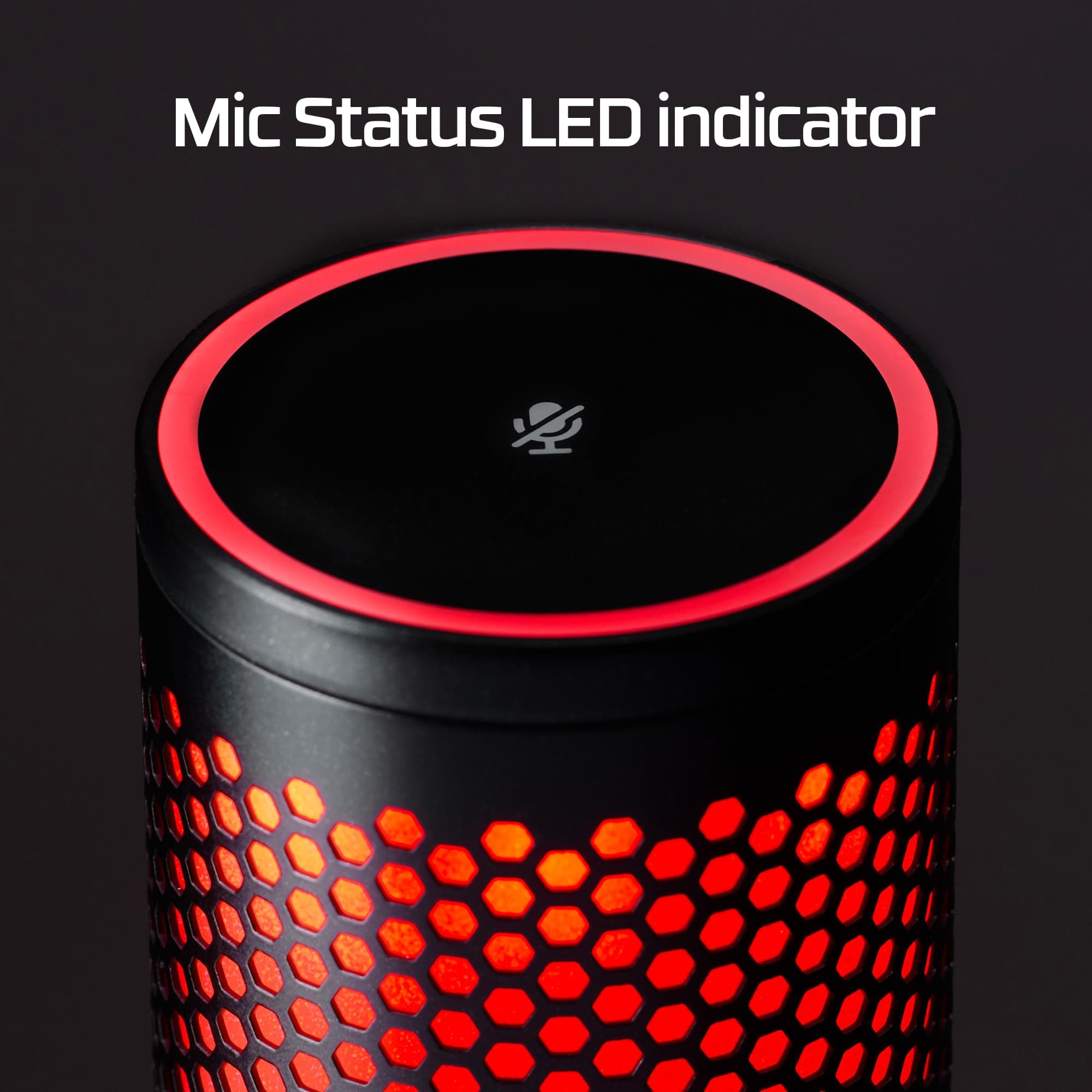 HyperX QuadCast 2 – USB Microphone for Gaming, Streaming and Podcasting, with On-Board Controls, LED Lighting, Removable Shock Mount, PC, Mac, PS5, PS4, USB-C - Black, view 5