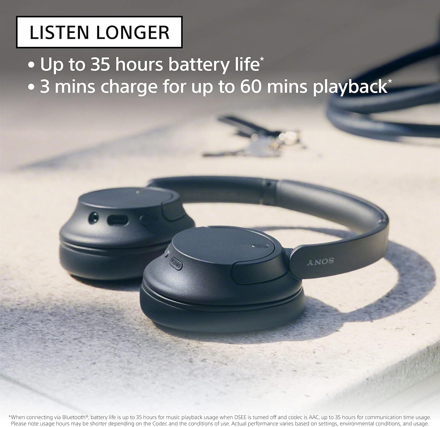Sony - WH-CH720N Wireless Noise Canceling Headphones - Blue, view 7