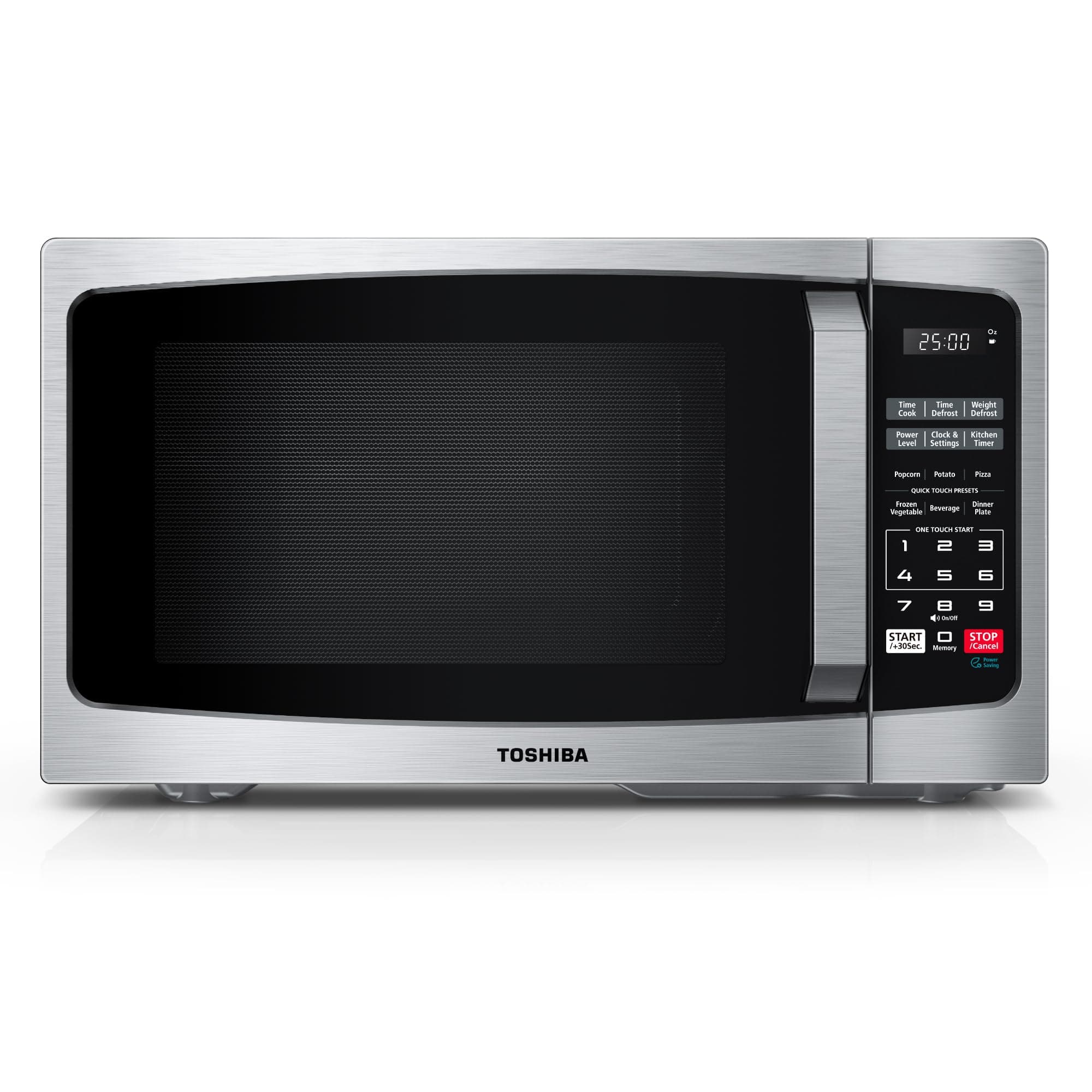 TOSHIBA Microwave Oven, 0.9 Cu.Ft, 900W, Stainless Steel