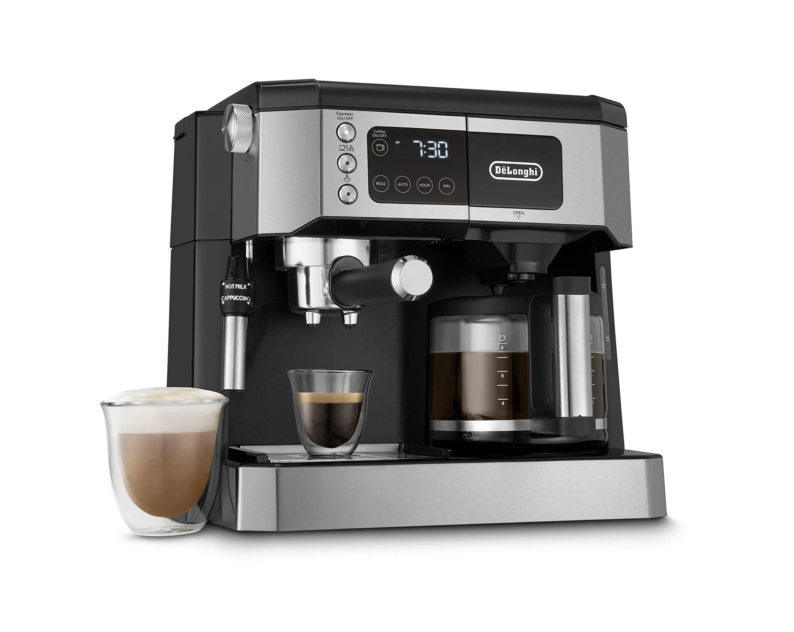 De'Longhi All-in-One Espresso & Coffee Maker, 10-Cup Pot, Milk Frother, TickClip Clip verdict