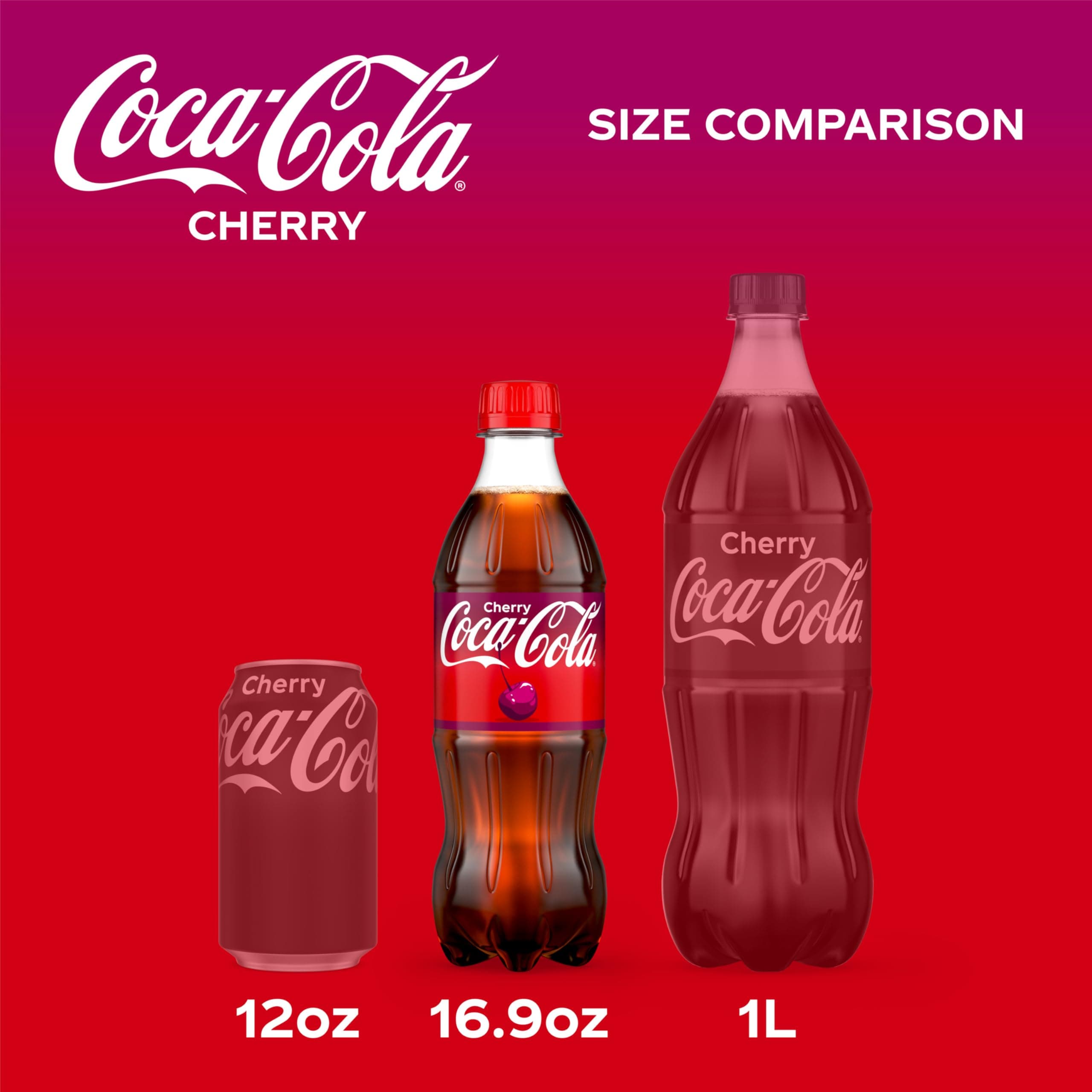 Coca-Cola Cherry Soda Soft Drink Bottles, 16.9 fl oz, 6 Pack, view 5