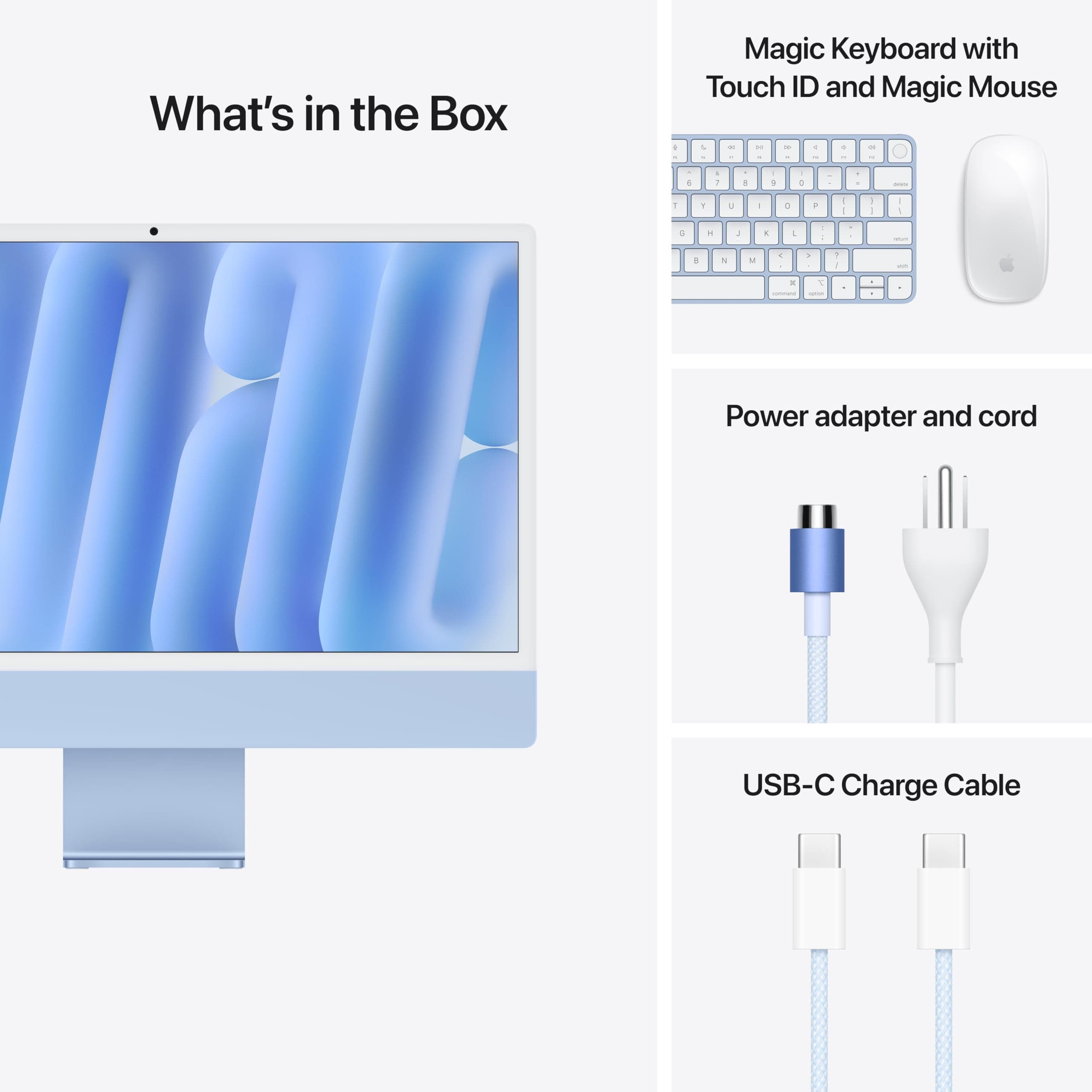 Apple 2024 iMac All-in-One Desktop Computer with M4 chip with 10-core CPU and 10-core GPU: Built for Apple Intelligence, 24-inch Retina Display, 16GB Unified Memory, 256GB SSD Storage; Blue, view 6