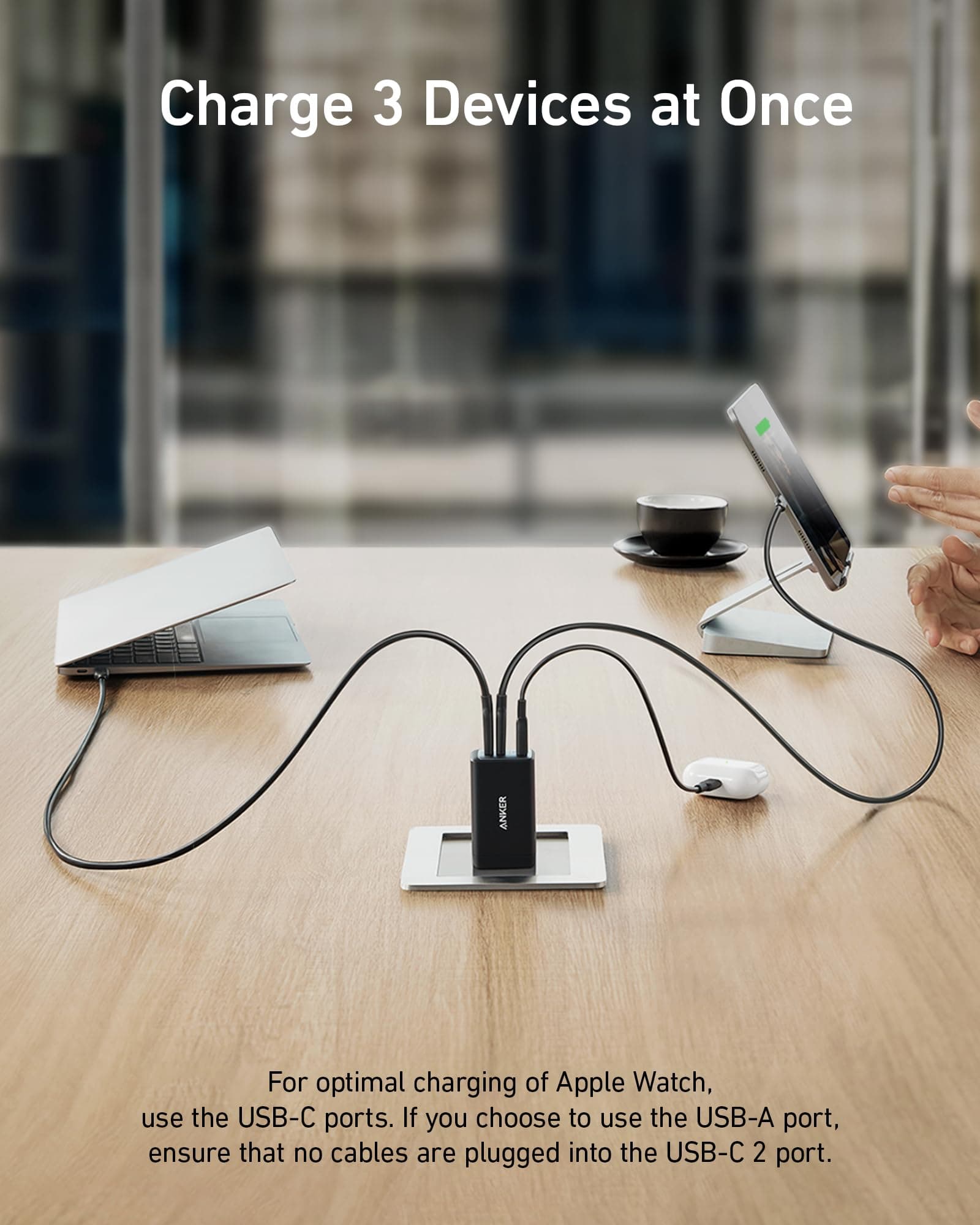 Anker Charger, 65W 3-Port Fast Compact Foldable USB C Charger Block for MacBook Pro/Air, iPad Pro, Galaxy S20, Dell XPS 13, Note 20/10+, iPhone 17 Series, Steam Deck, and More, view 3